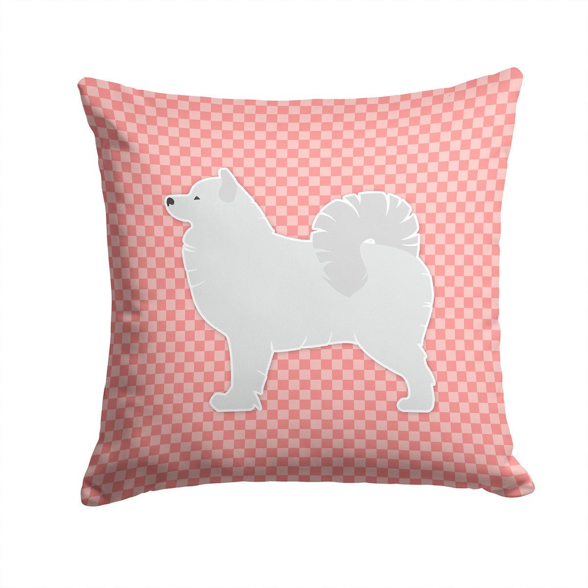 Samoyed Checkerboard Pink Fabric Decorative Pillow BB3659PW1414 - the-store.com