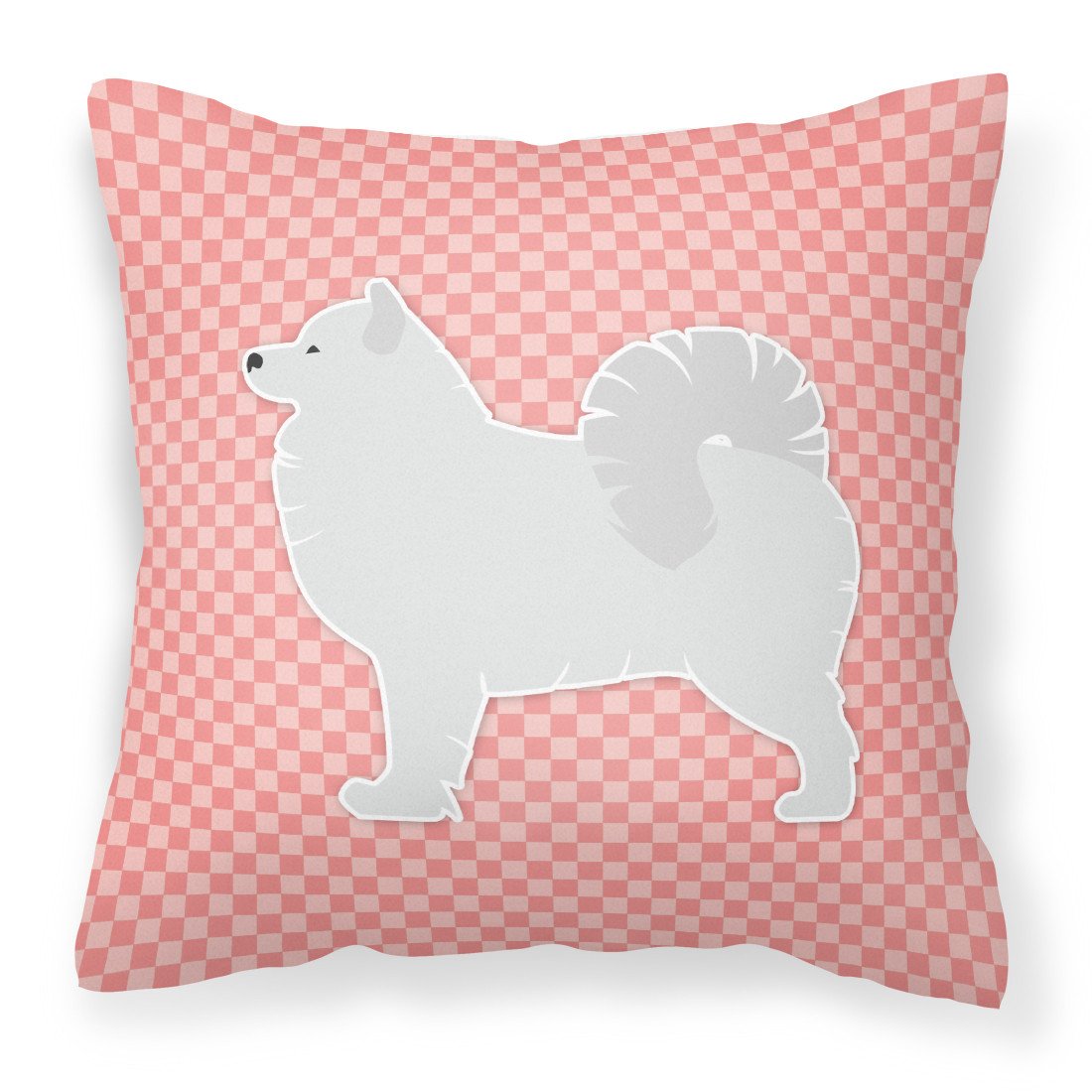 Samoyed Checkerboard Pink Fabric Decorative Pillow BB3659PW1818 by Caroline&#39;s Treasures