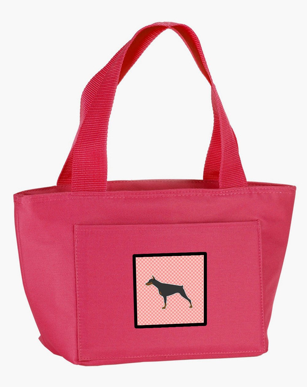 Doberman Pinscher Checkerboard Pink Lunch Bag BB3660PK-8808 by Caroline&#39;s Treasures