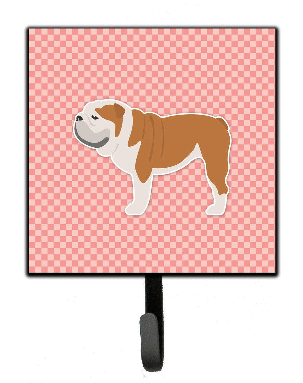 English Bulldog Checkerboard Pink Leash or Key Holder BB3662SH4 by Caroline's Treasures