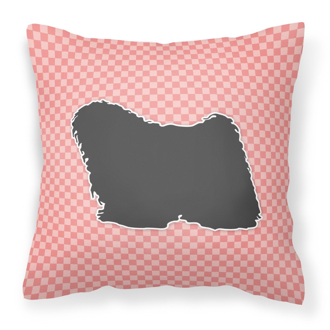 Puli Checkerboard Pink Fabric Decorative Pillow BB3663PW1818 by Caroline&#39;s Treasures