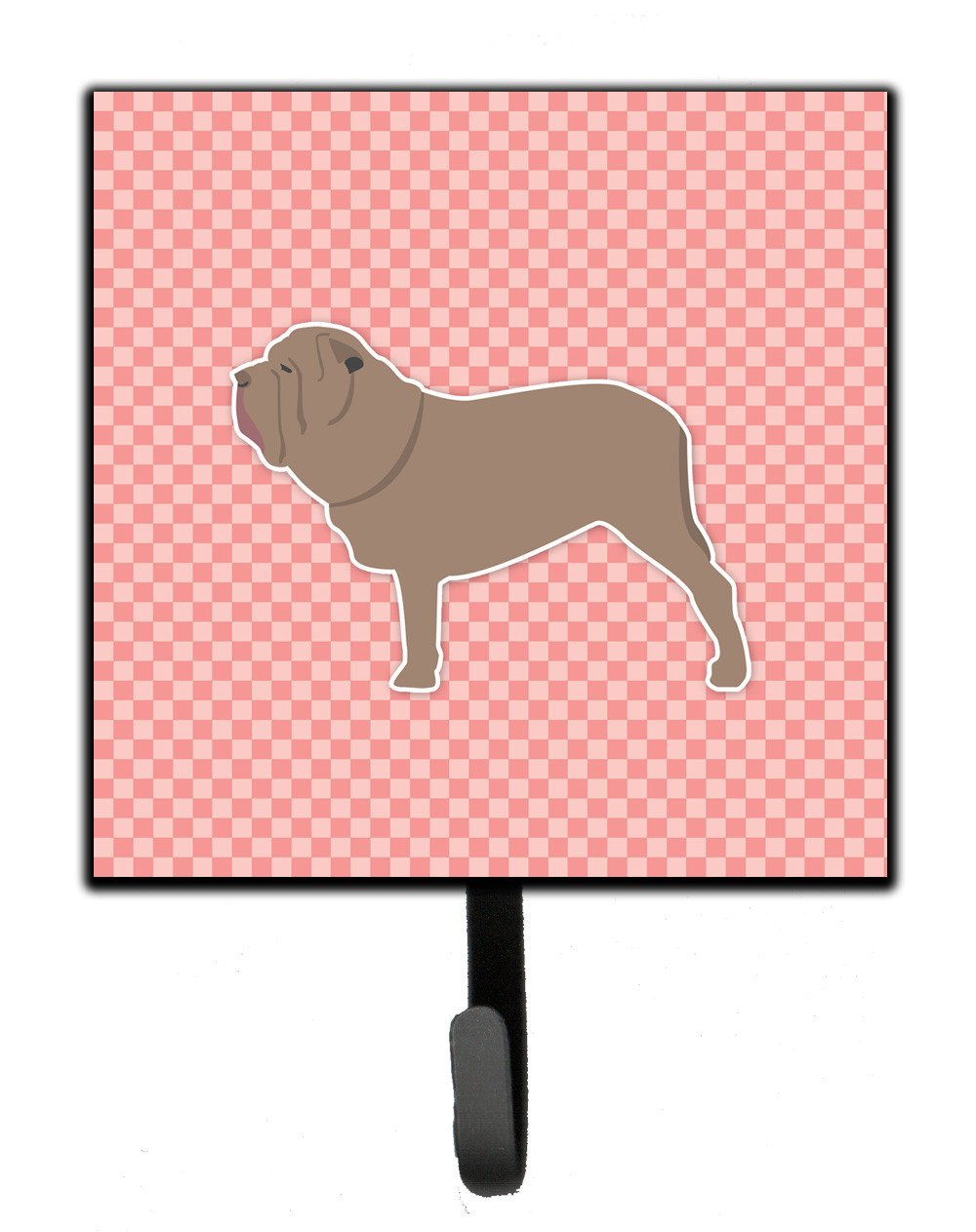 Neapolitan Mastiff Checkerboard Pink Leash or Key Holder BB3665SH4 by Caroline&#39;s Treasures