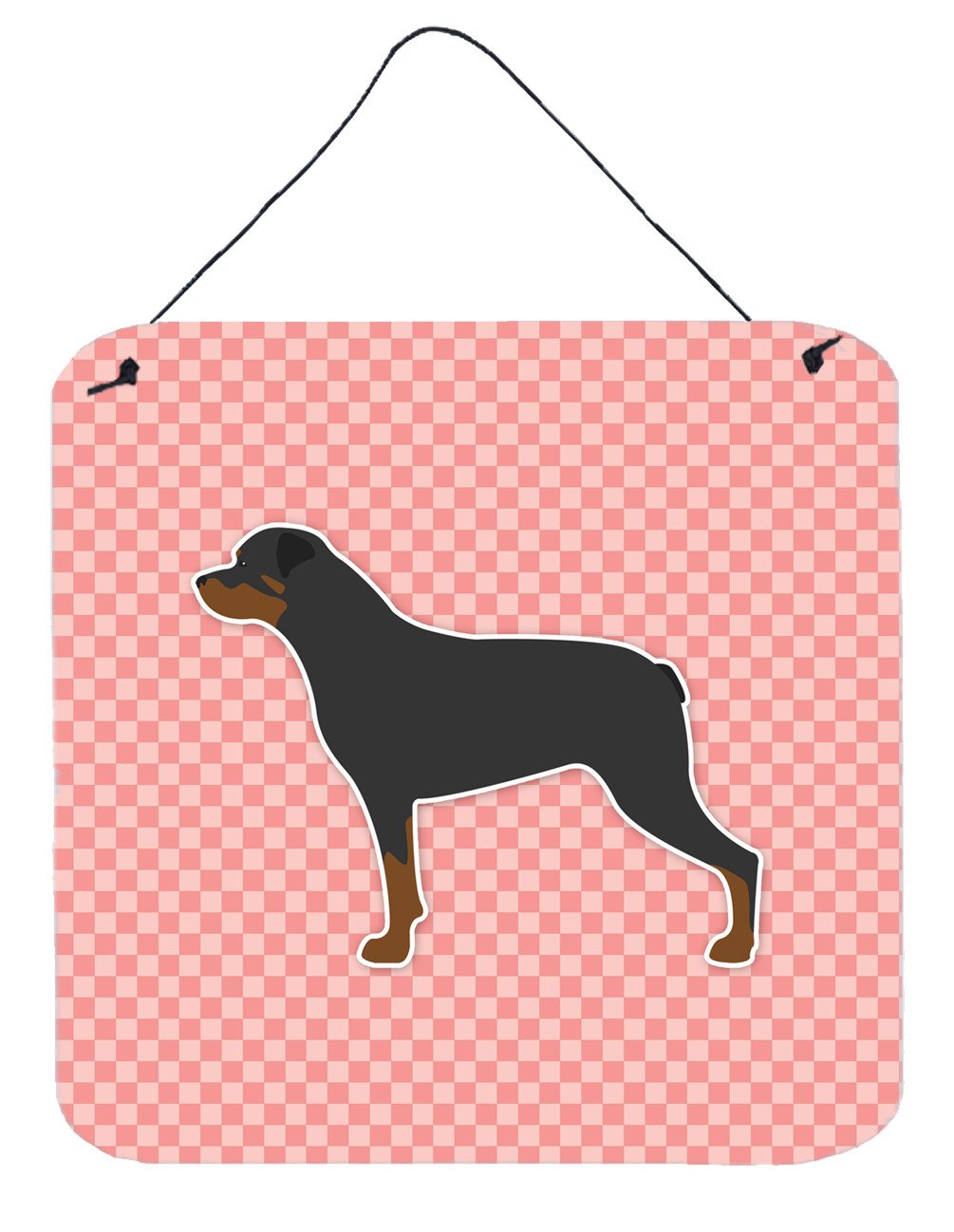 Rottweiler Checkerboard Pink Wall or Door Hanging Prints BB3666DS66 by Caroline&#39;s Treasures