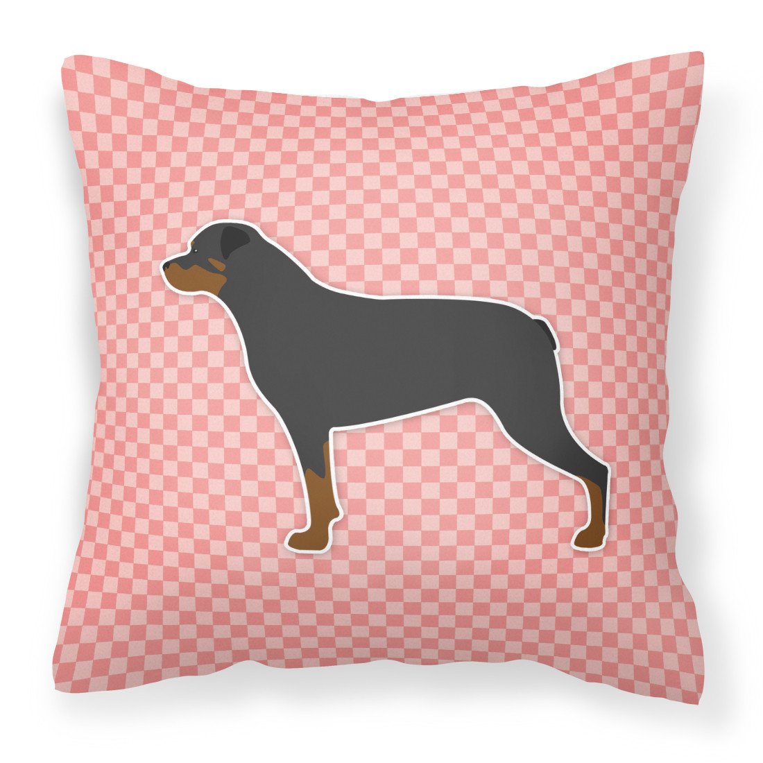 Rottweiler Checkerboard Pink Fabric Decorative Pillow BB3666PW1818 by Caroline&#39;s Treasures