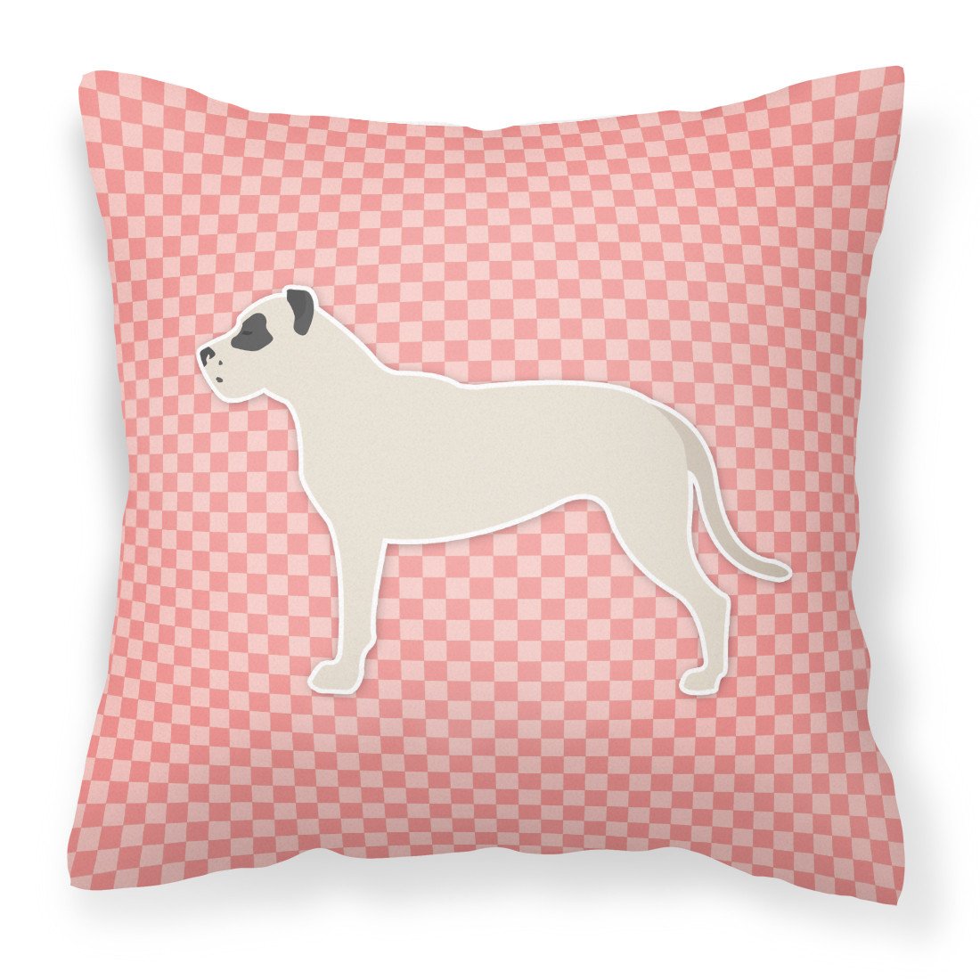 Dogo Argentino Checkerboard Pink Fabric Decorative Pillow BB3667PW1818 by Caroline's Treasures