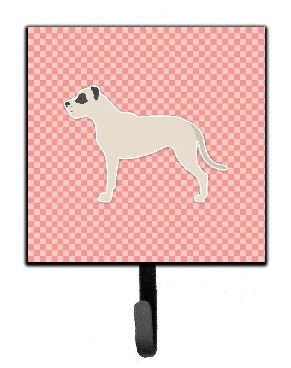 Dogo Argentino Checkerboard Pink Leash or Key Holder BB3667SH4 by Caroline&#39;s Treasures