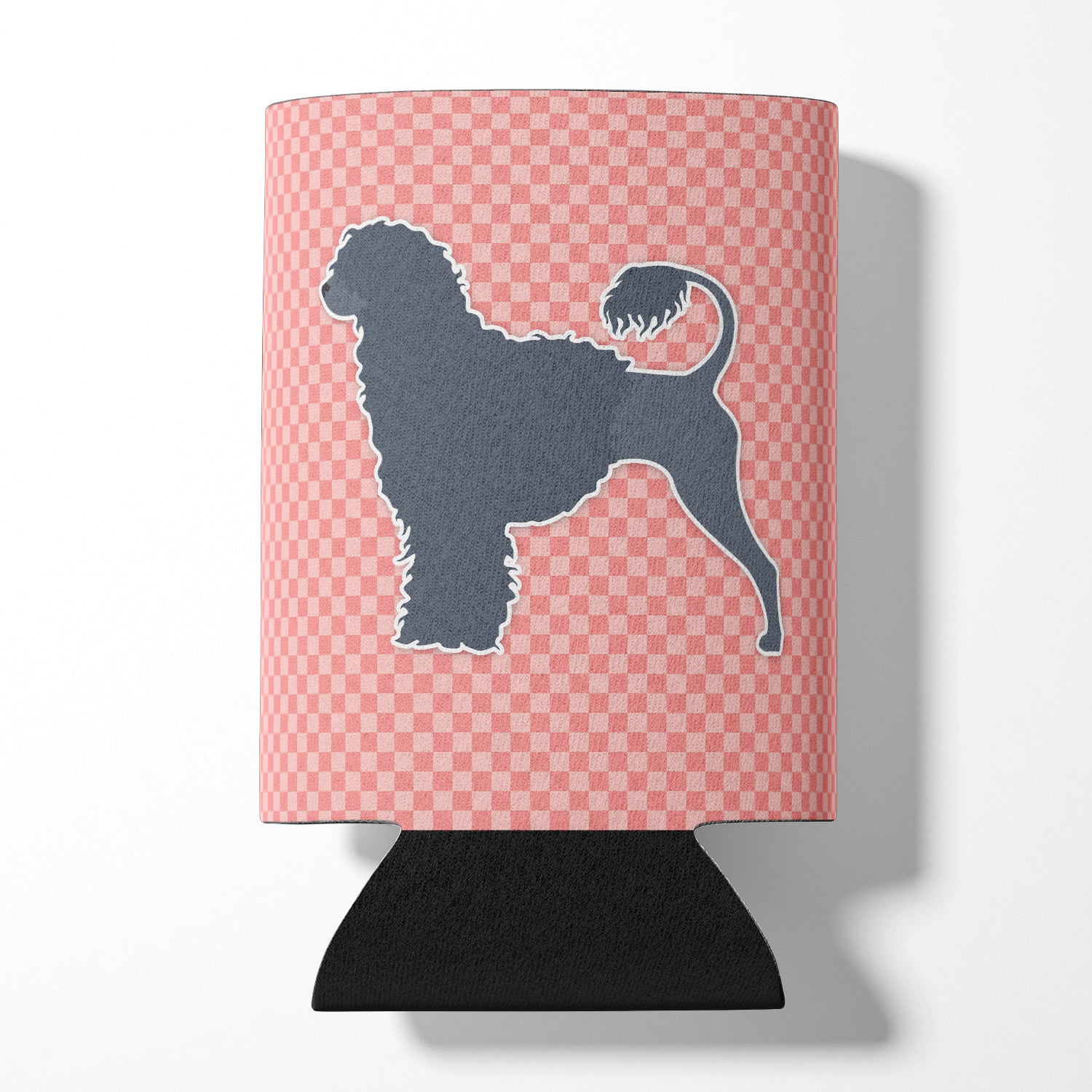 Portuguese Water Dog Checkerboard Pink Can or Bottle Hugger BB3668CC