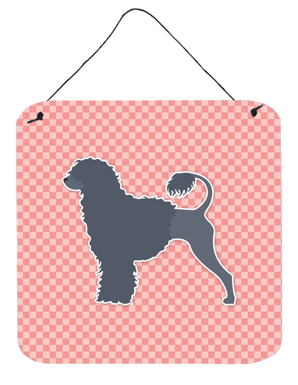 Portuguese Water Dog Checkerboard Pink Wall or Door Hanging Prints BB3668DS66 by Caroline's Treasures