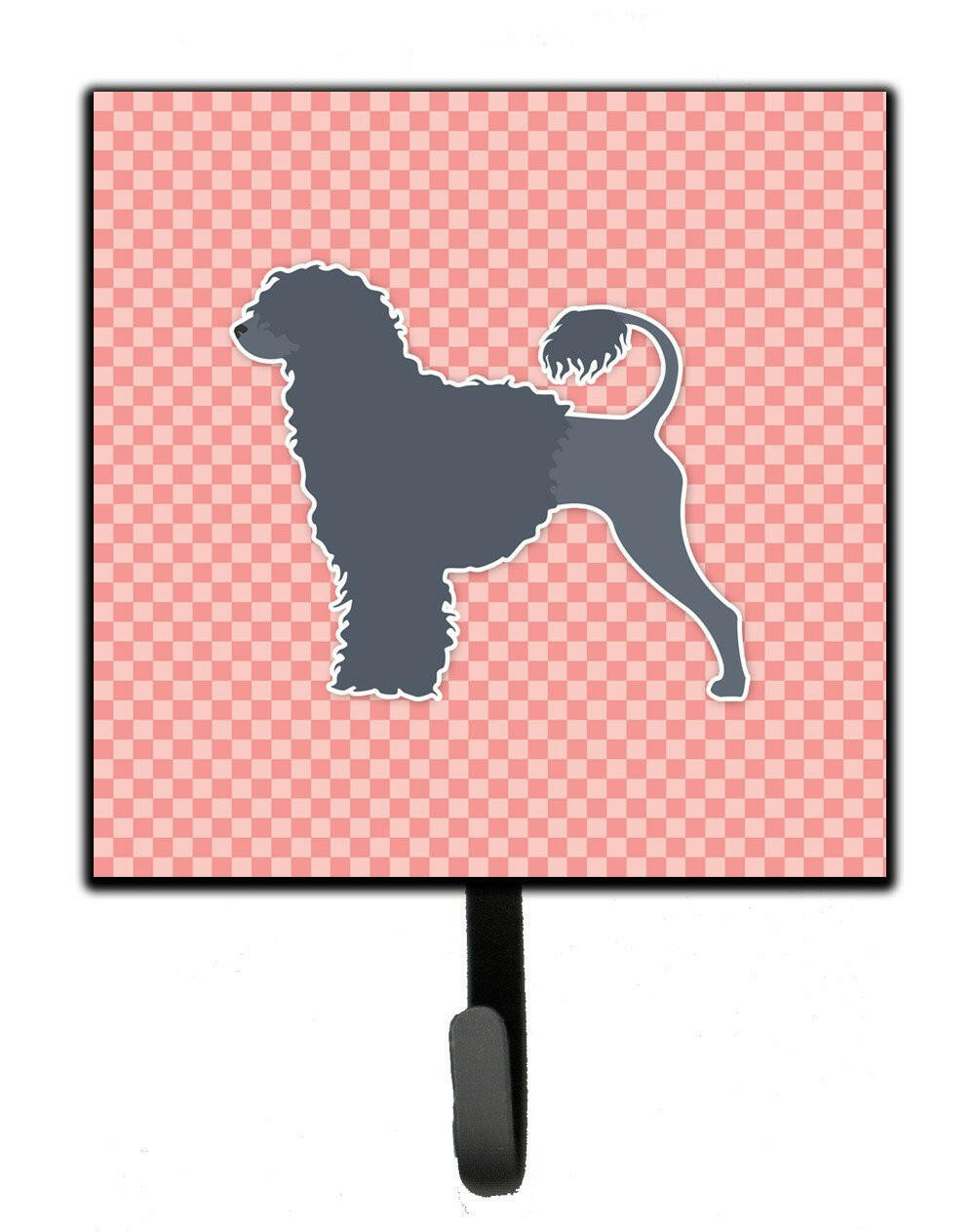Portuguese Water Dog Checkerboard Pink Leash or Key Holder BB3668SH4 by Caroline&#39;s Treasures