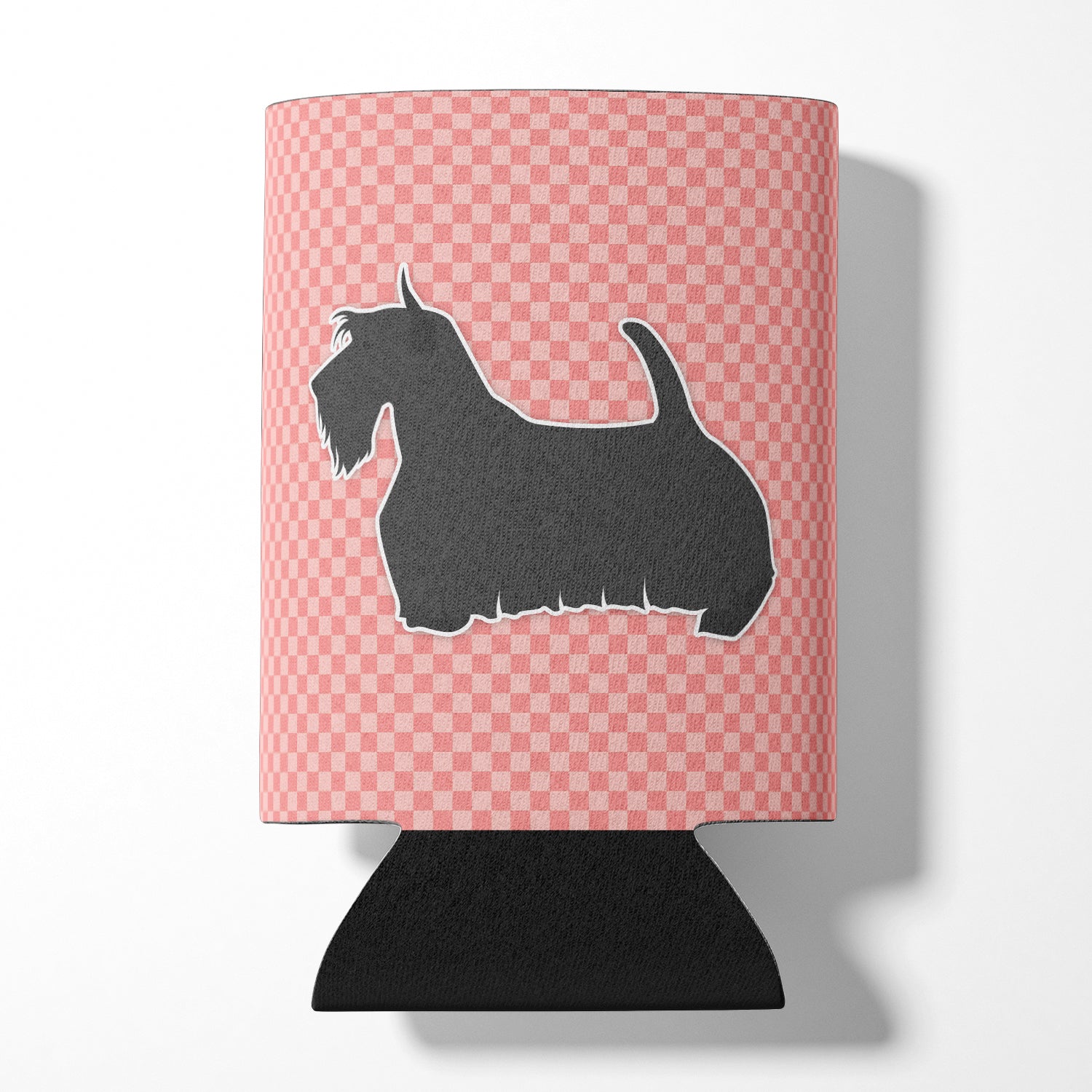 Scottish Terrier Checkerboard Pink Can or Bottle Hugger BB3669CC  the-store.com.
