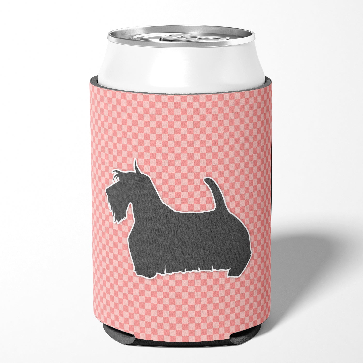 Scottish Terrier Checkerboard Pink Can or Bottle Hugger BB3669CC  the-store.com.