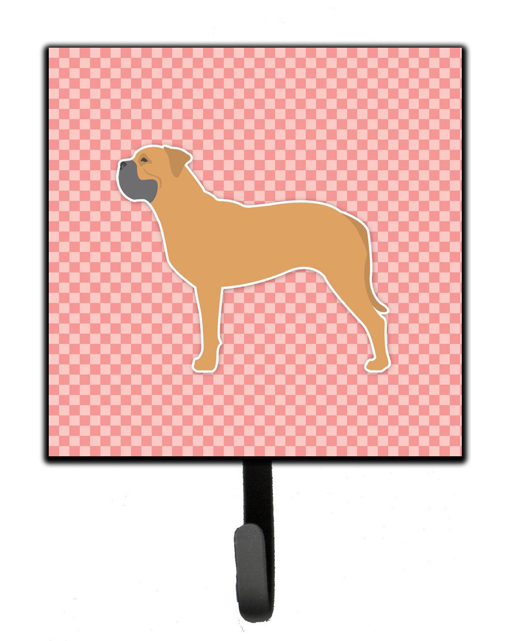 Bullmastiff Checkerboard Pink Leash or Key Holder BB3671SH4 by Caroline&#39;s Treasures