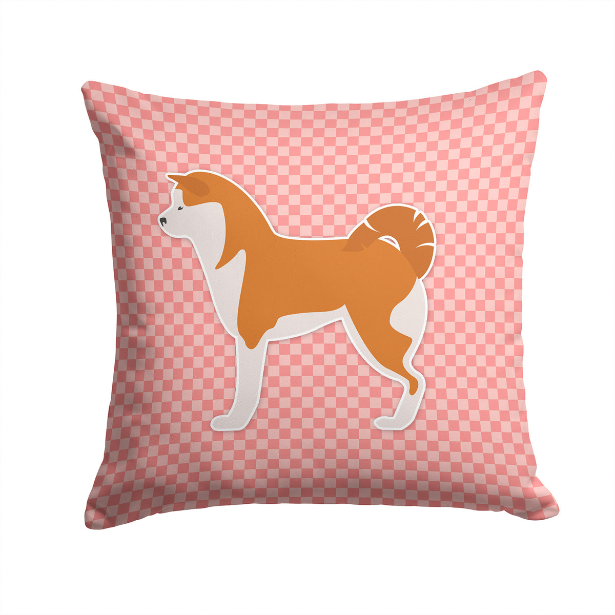 Akita Checkerboard Pink Fabric Decorative Pillow BB3672PW1414 - the-store.com