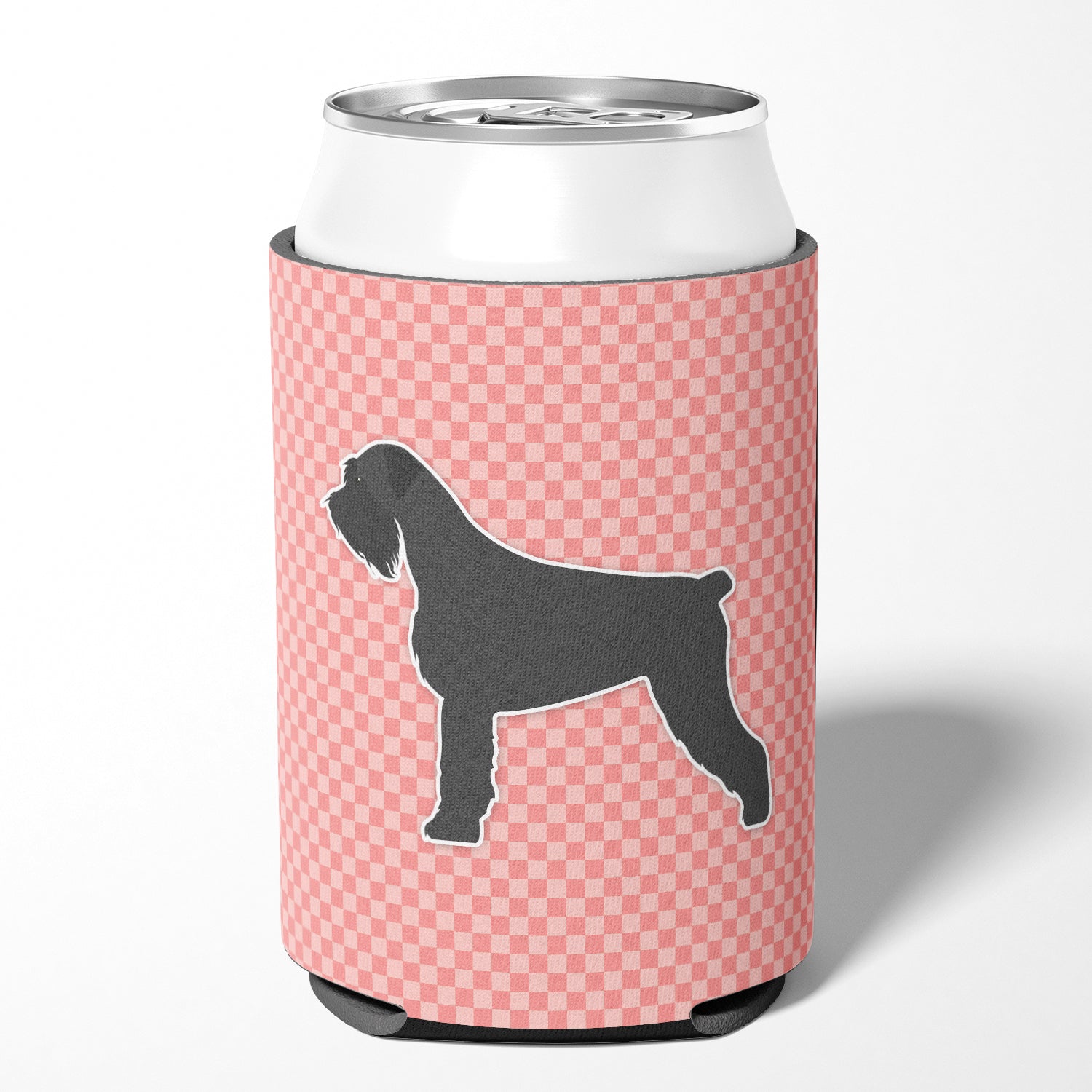 Giant Schnauzer Checkerboard Pink Can or Bottle Hugger BB3673CC  the-store.com.