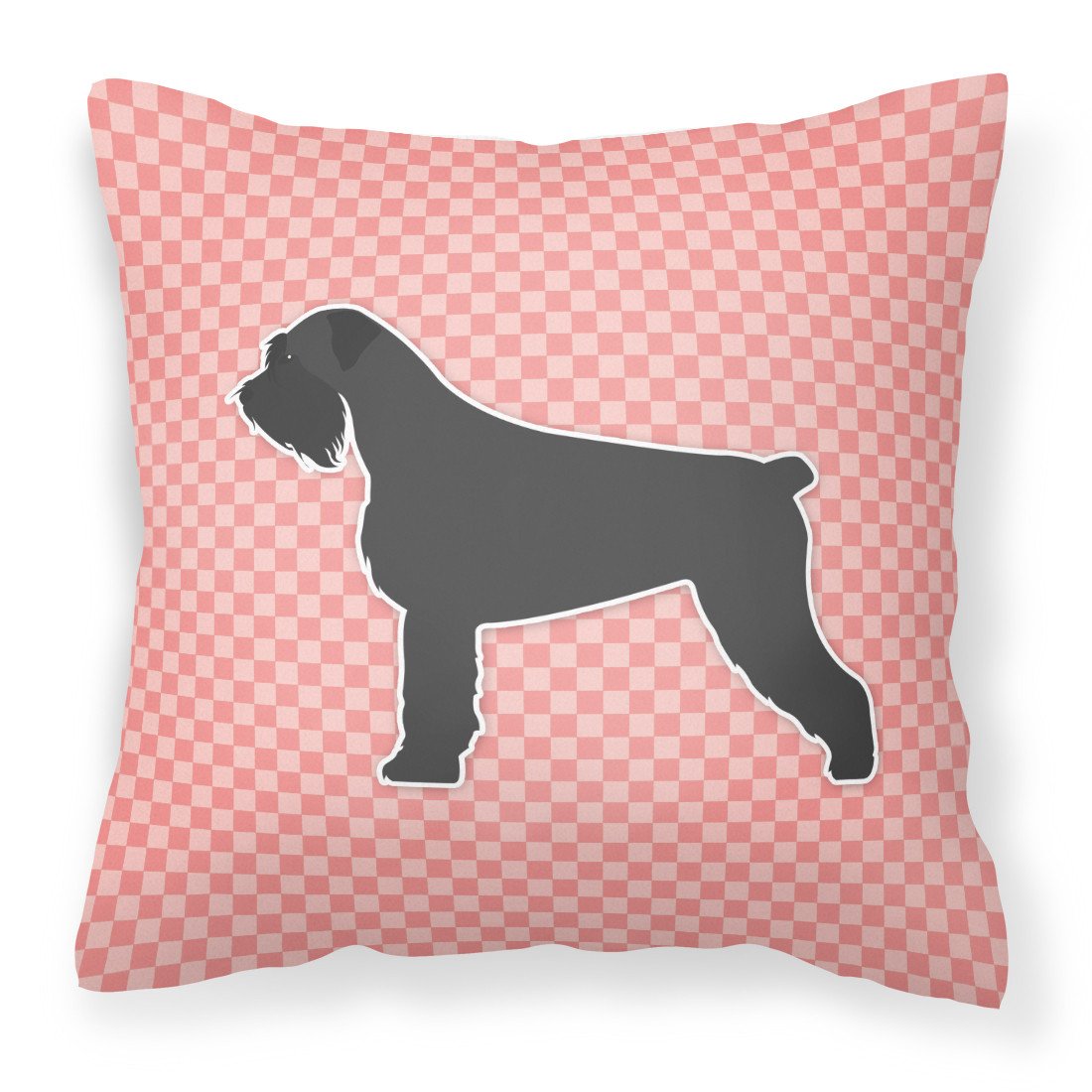 Giant Schnauzer Checkerboard Pink Fabric Decorative Pillow BB3673PW1818 by Caroline&#39;s Treasures