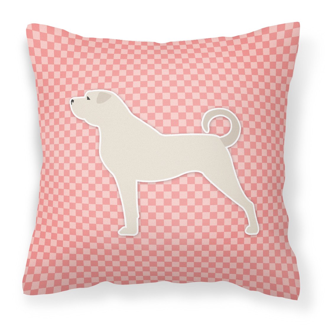 Anatolian Shepherd Checkerboard Pink Fabric Decorative Pillow BB3677PW1818 by Caroline&#39;s Treasures
