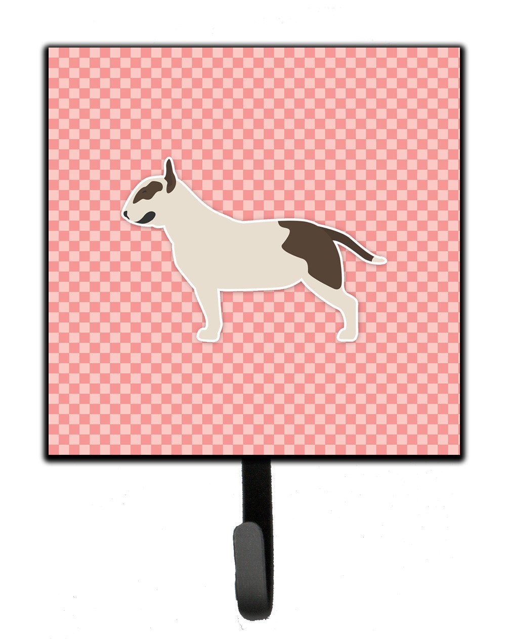 Bull Terrier Checkerboard Pink Leash or Key Holder BB3678SH4 by Caroline&#39;s Treasures