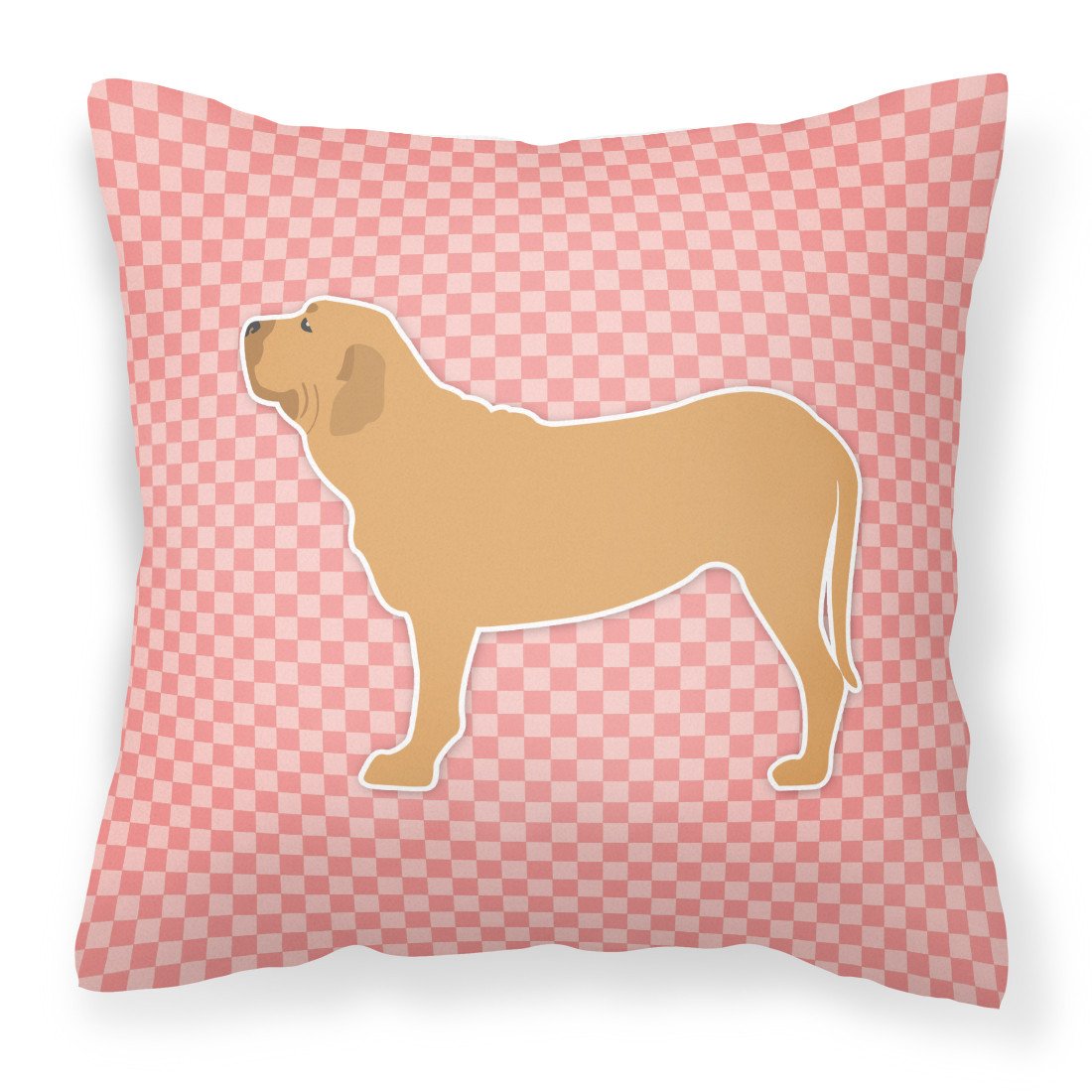 Fila Brasileiro Checkerboard Pink Fabric Decorative Pillow BB3679PW1818 by Caroline's Treasures