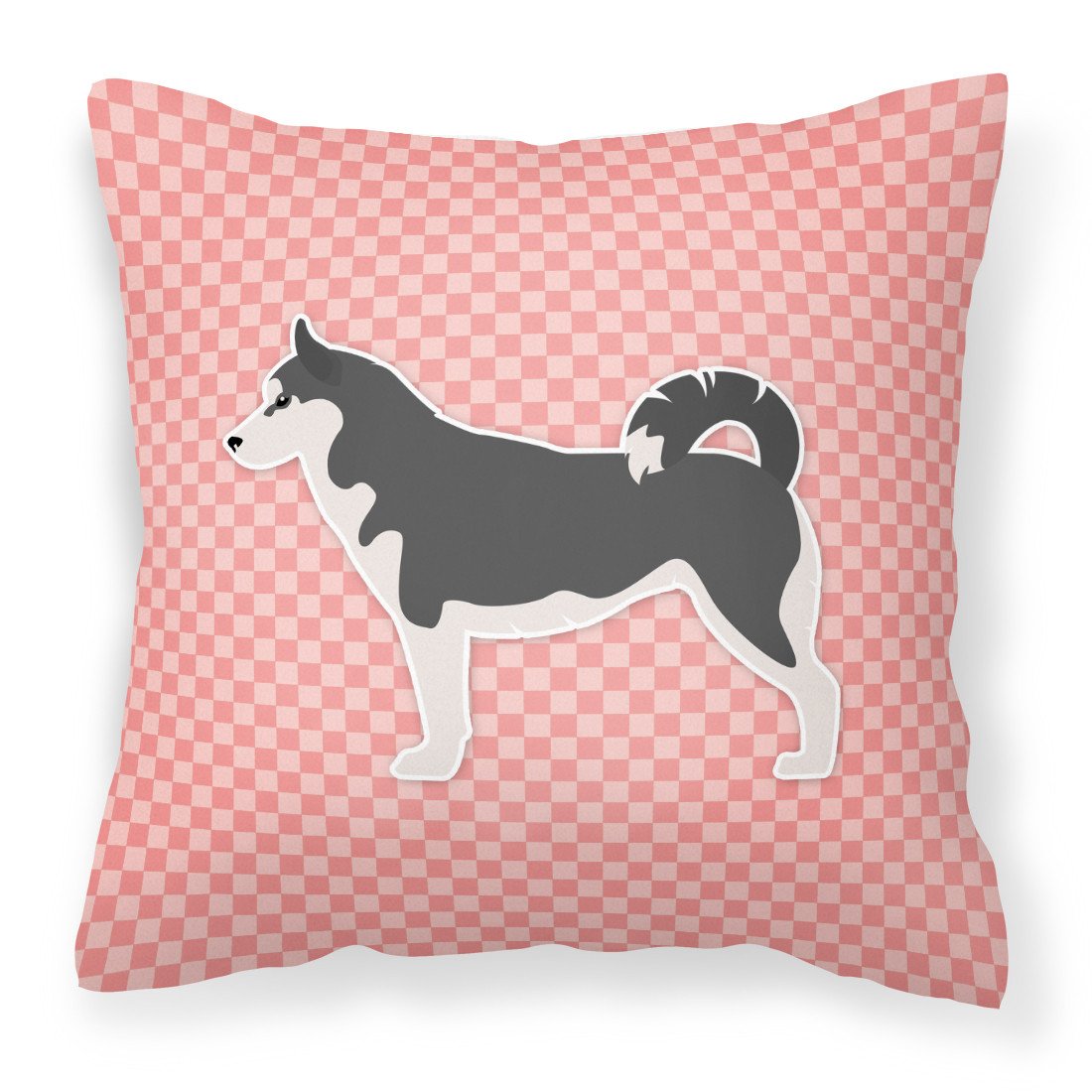 Siberian Husky Checkerboard Pink Fabric Decorative Pillow BB3680PW1818 by Caroline's Treasures