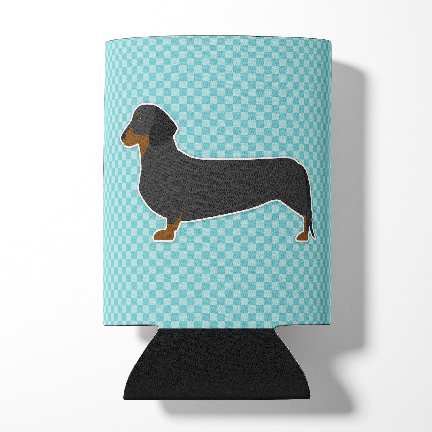 Dachshund  Checkerboard Blue Can or Bottle Hugger BB3682CC  the-store.com.