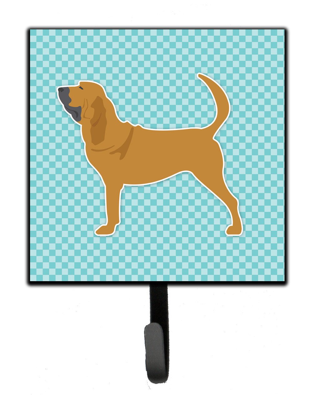 Bloodhound  Checkerboard Blue Leash or Key Holder BB3684SH4 by Caroline&#39;s Treasures