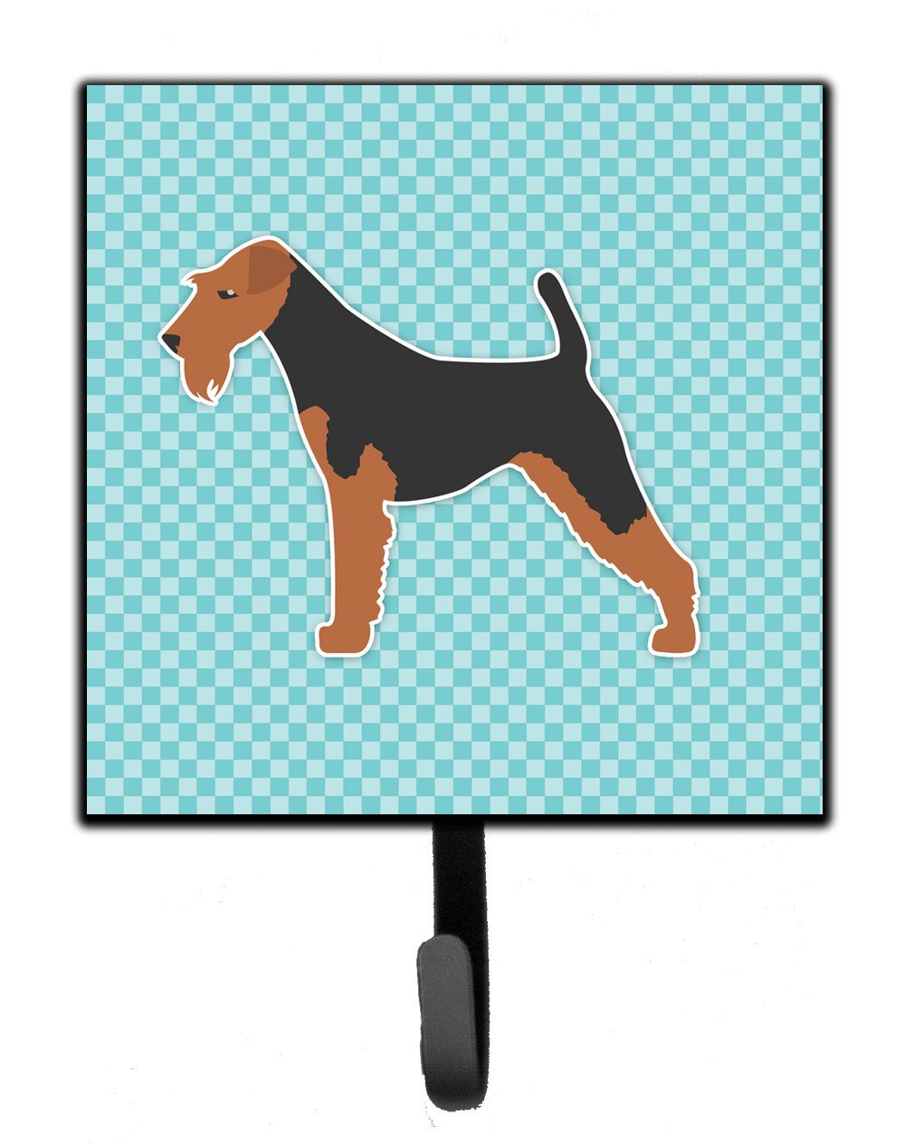 Welsh Terrier  Checkerboard Blue Leash or Key Holder BB3685SH4 by Caroline&#39;s Treasures