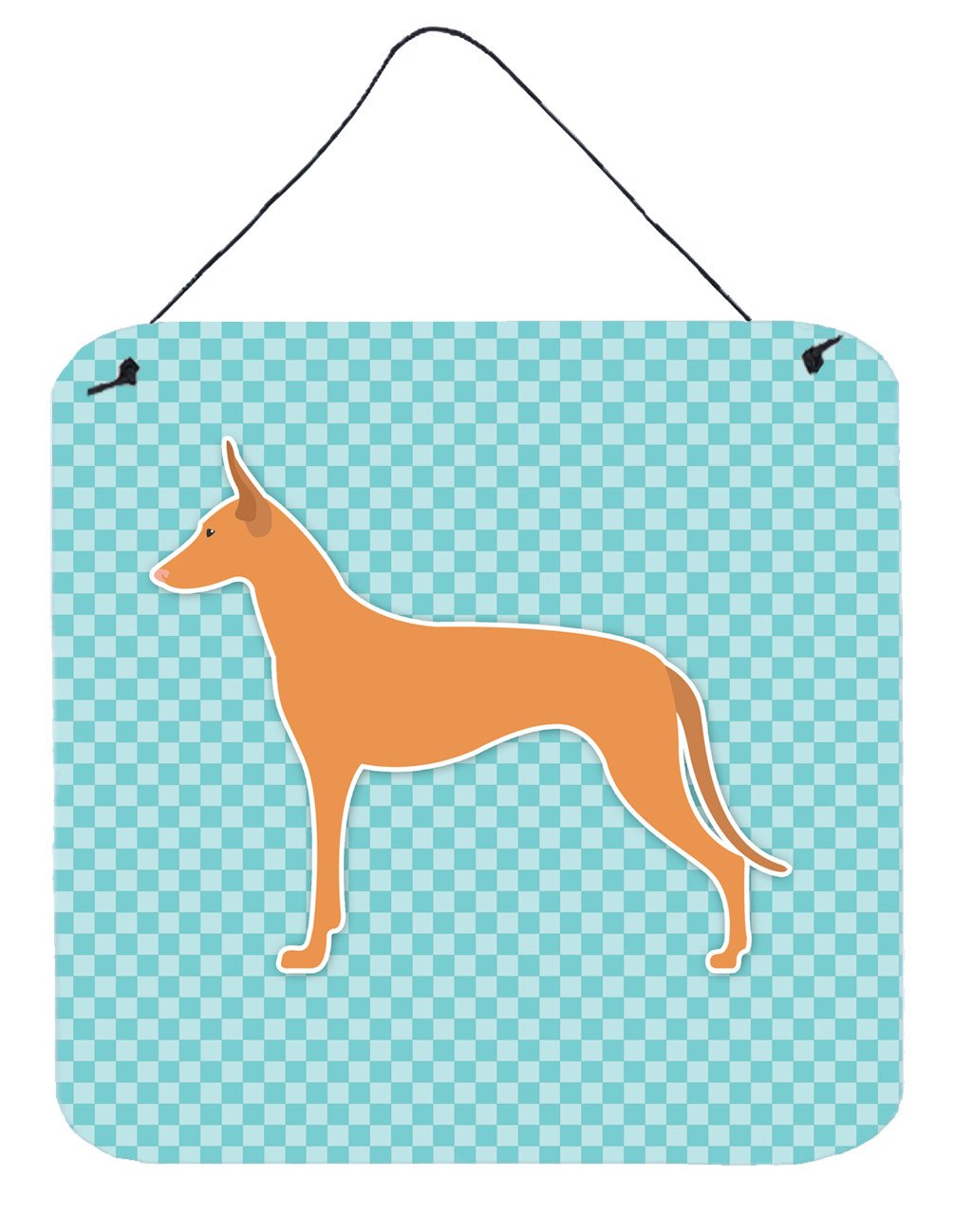 Pharaoh Hound  Checkerboard Blue Wall or Door Hanging Prints BB3688DS66 by Caroline&#39;s Treasures