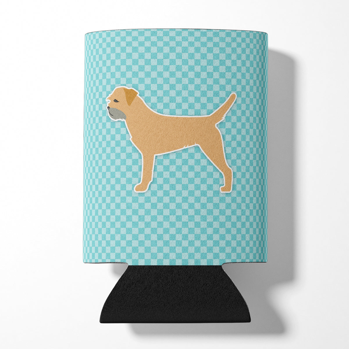 Border Terrier  Checkerboard Blue Can or Bottle Hugger BB3689CC  the-store.com.