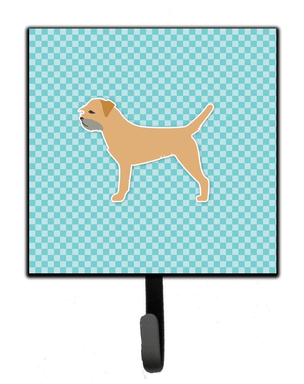 Border Terrier  Checkerboard Blue Leash or Key Holder BB3689SH4 by Caroline&#39;s Treasures