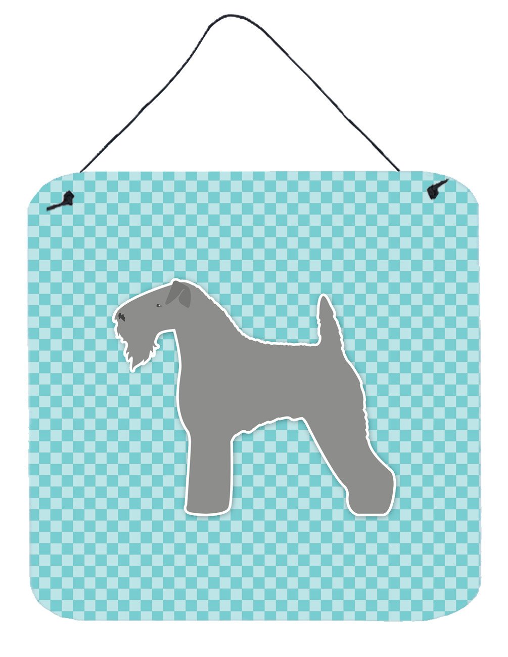 Kerry Blue Terrier  Checkerboard Blue Wall or Door Hanging Prints BB3692DS66 by Caroline&#39;s Treasures