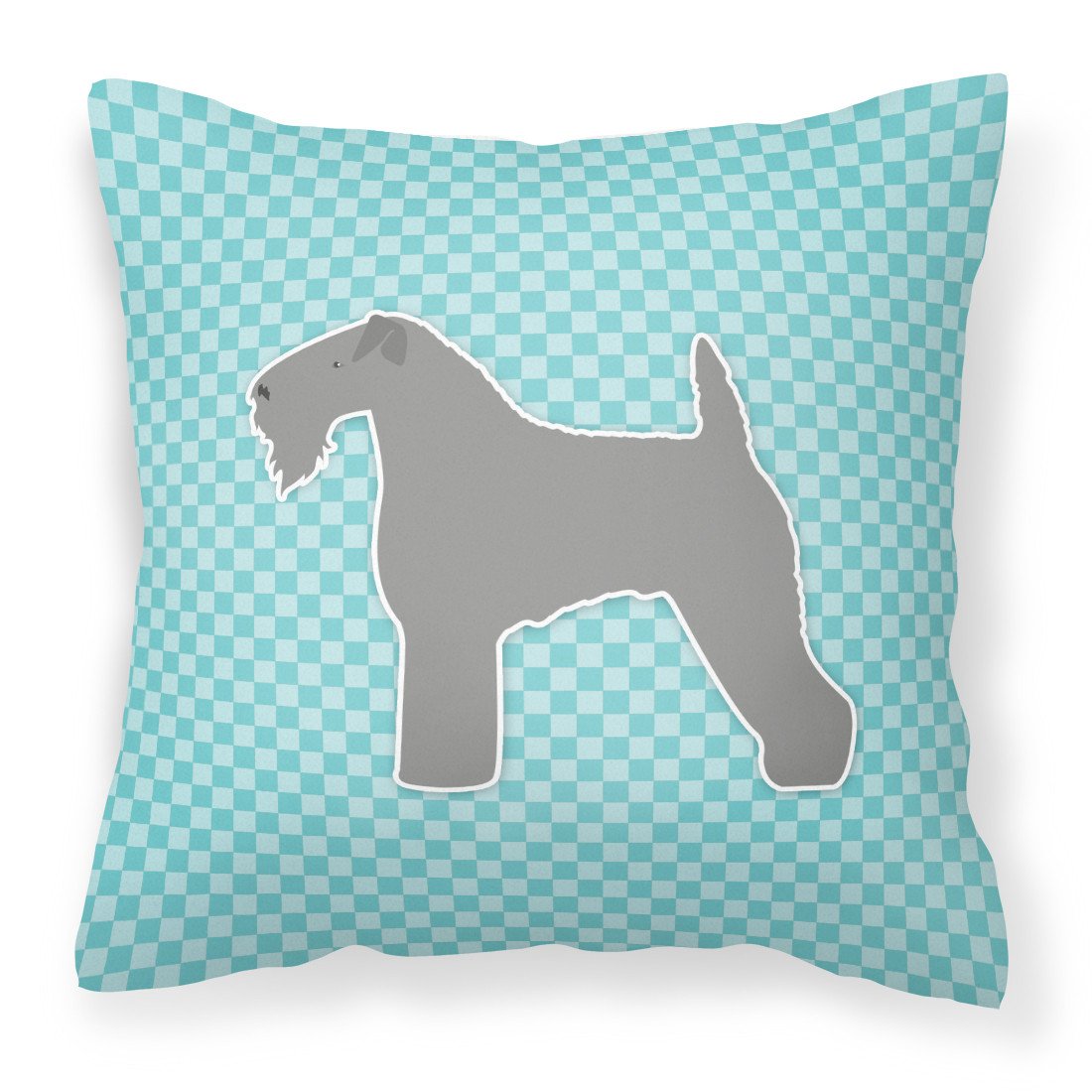 Kerry Blue Terrier  Checkerboard Blue Fabric Decorative Pillow BB3692PW1818 by Caroline&#39;s Treasures