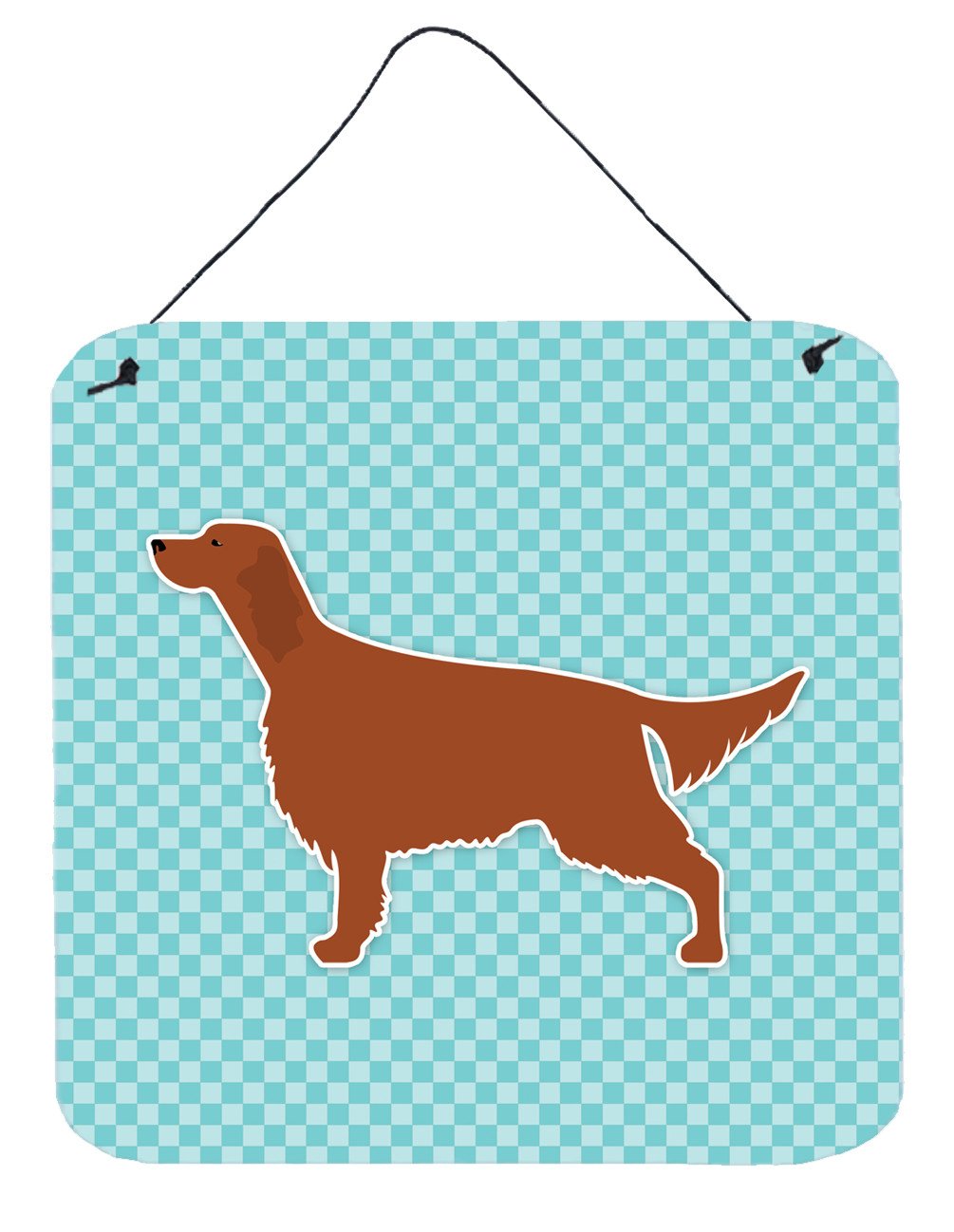 Irish Setter  Checkerboard Blue Wall or Door Hanging Prints BB3693DS66 by Caroline&#39;s Treasures
