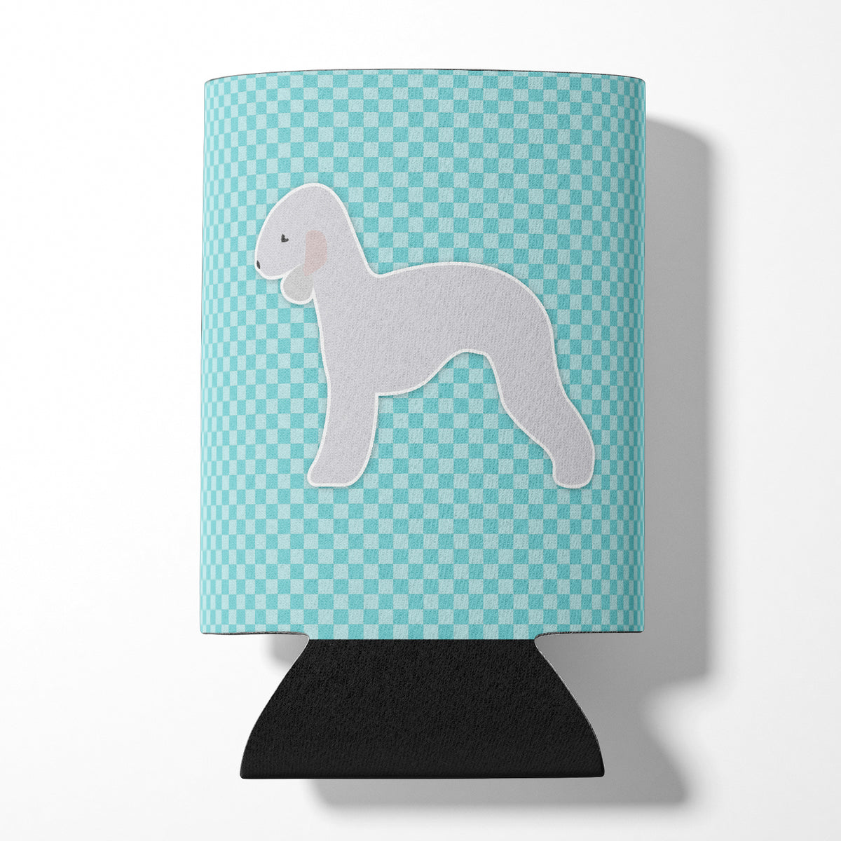 Bedlington Terrier  Checkerboard Blue Can or Bottle Hugger BB3694CC  the-store.com.