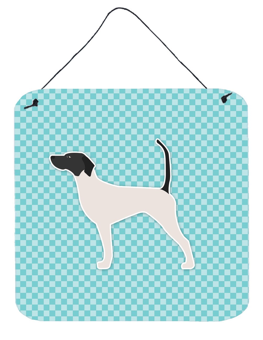 English Pointer  Checkerboard Blue Wall or Door Hanging Prints BB3695DS66 by Caroline&#39;s Treasures