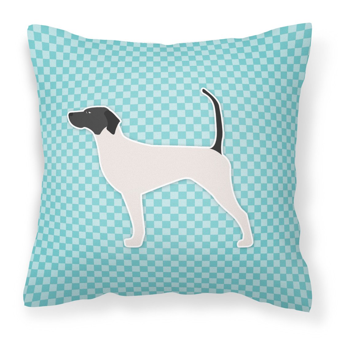 English Pointer  Checkerboard Blue Fabric Decorative Pillow BB3695PW1818 by Caroline&#39;s Treasures