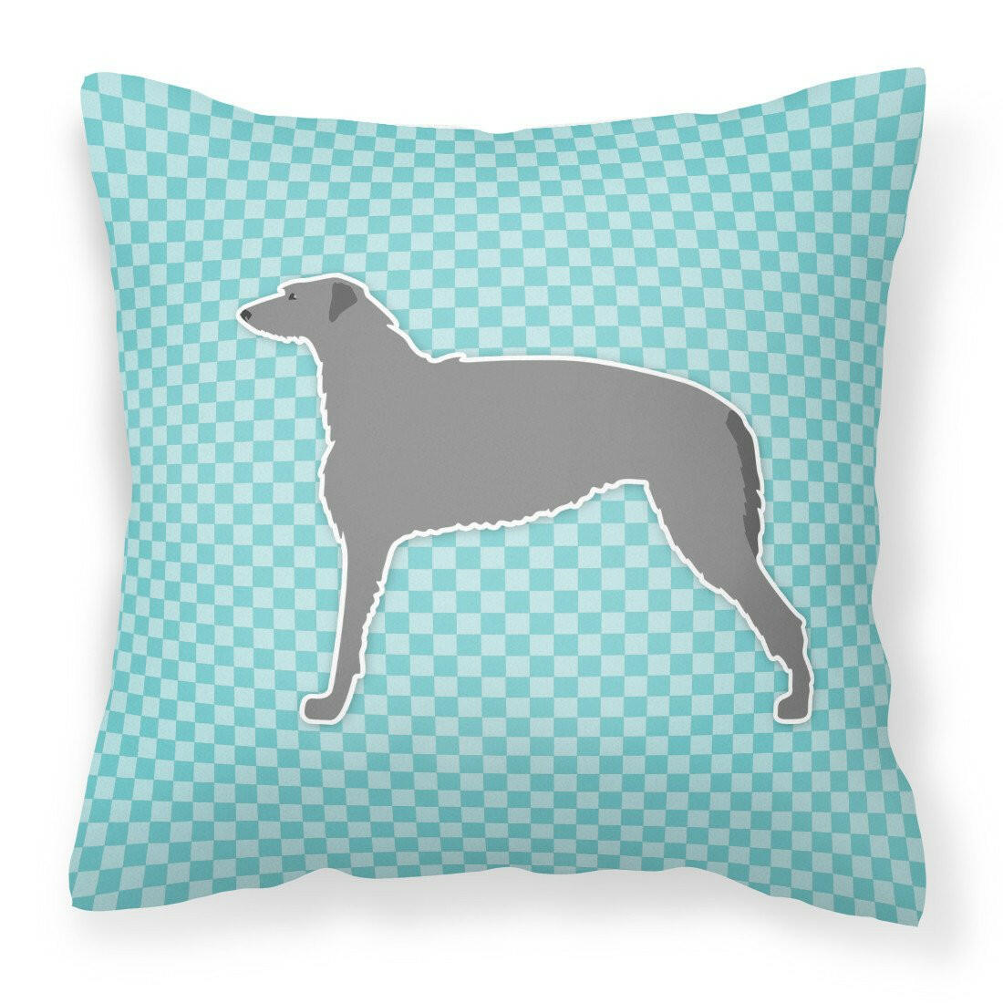 Scottish Deerhound  Checkerboard Blue Fabric Decorative Pillow BB3696PW1818 by Caroline&#39;s Treasures