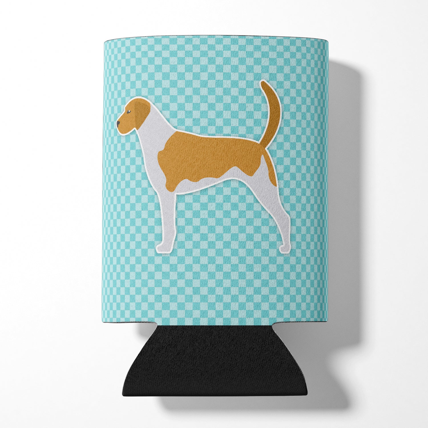 American Foxhound  Checkerboard Blue Can or Bottle Hugger BB3698CC