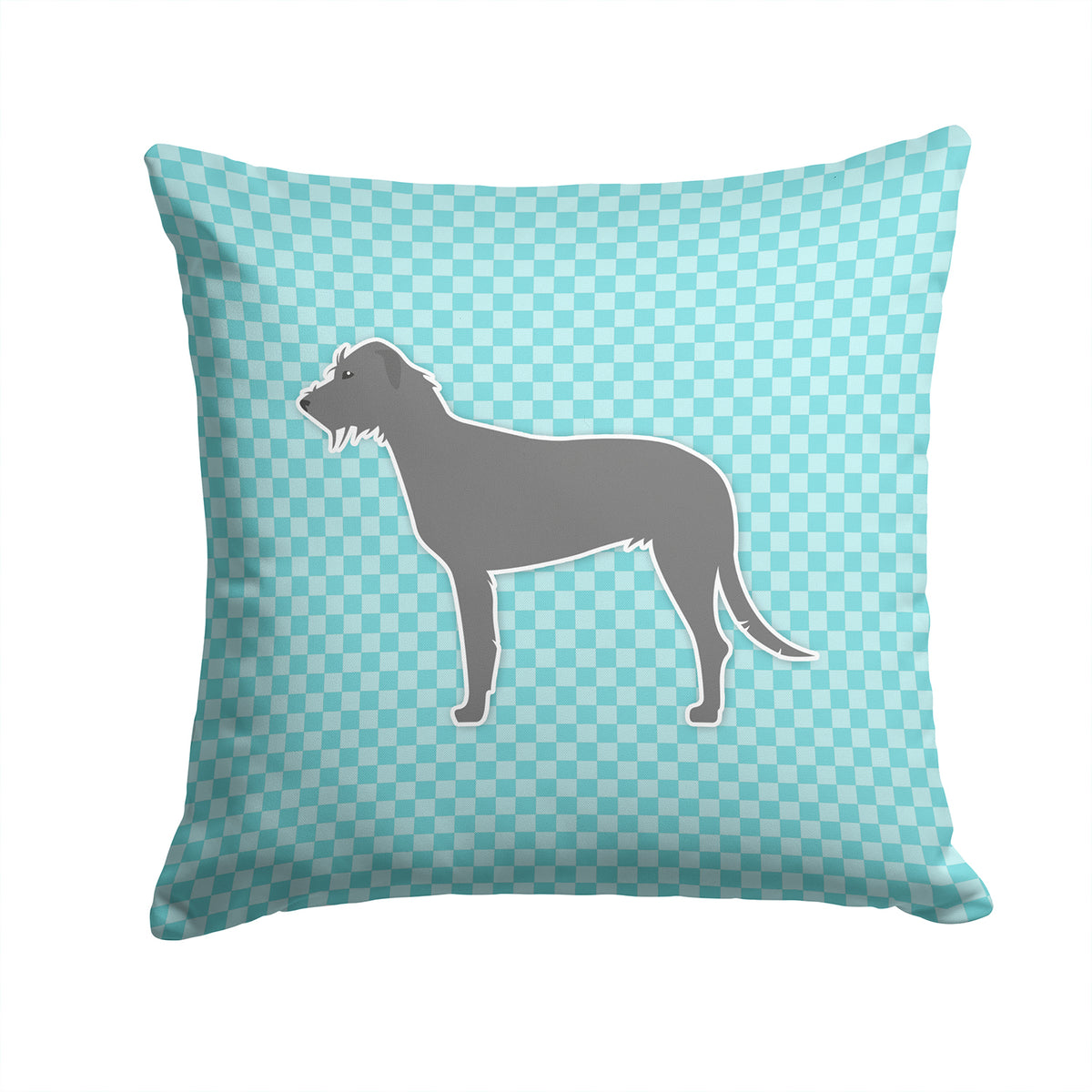Irish Wolfhound  Checkerboard Blue Fabric Decorative Pillow BB3703PW1414 - the-store.com