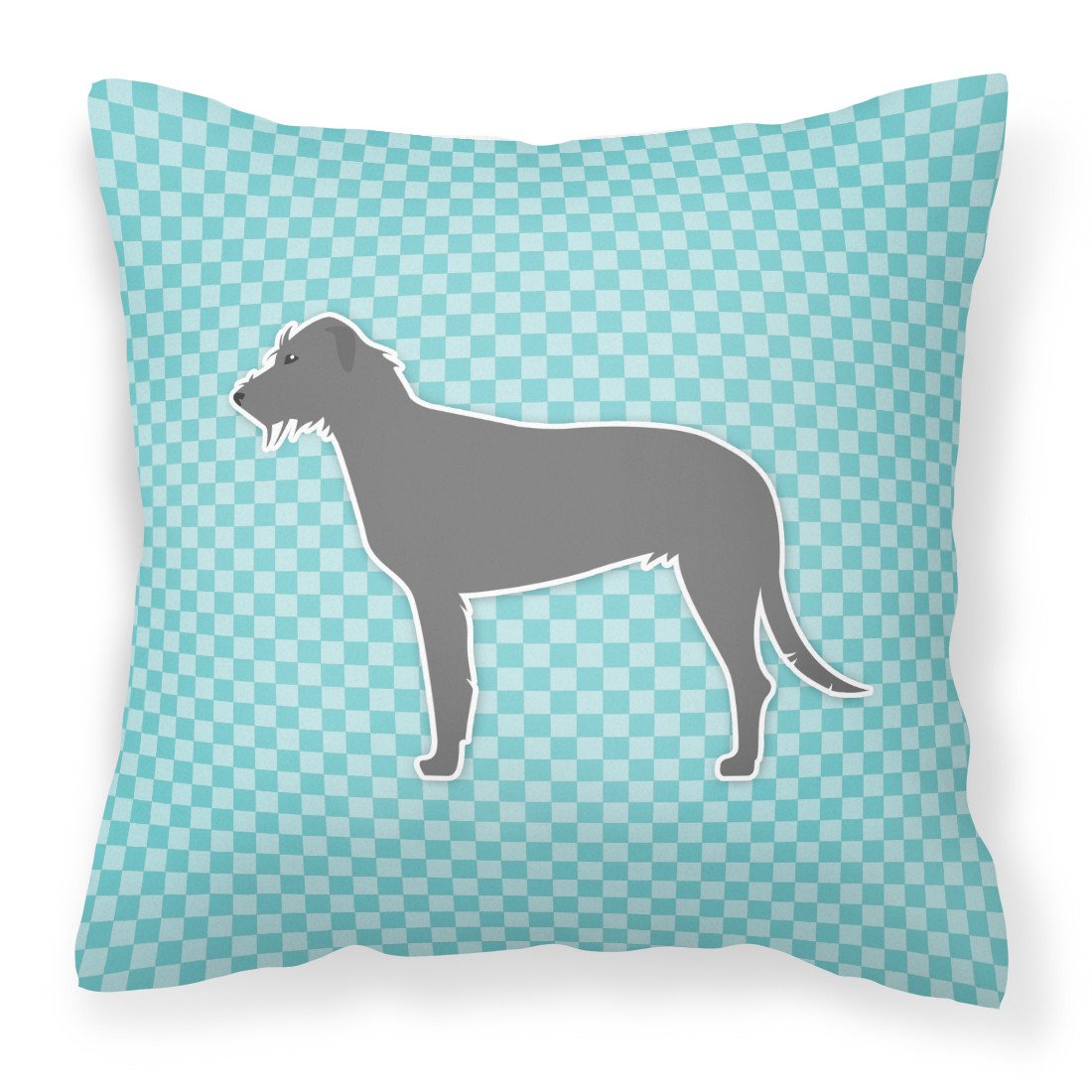 Irish Wolfhound  Checkerboard Blue Fabric Decorative Pillow BB3703PW1818 by Caroline&#39;s Treasures