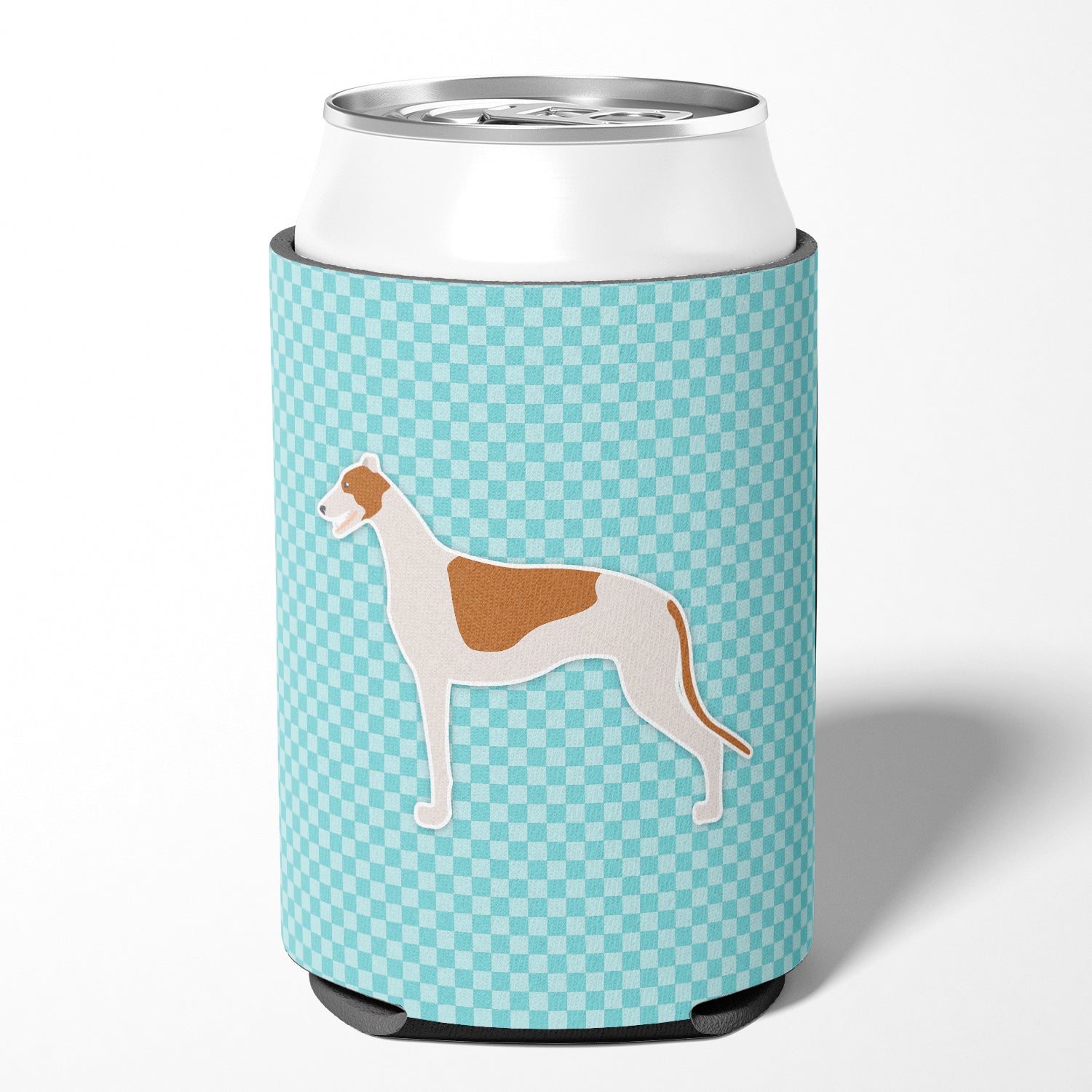 Greyhound  Checkerboard Blue Can or Bottle Hugger BB3705CC