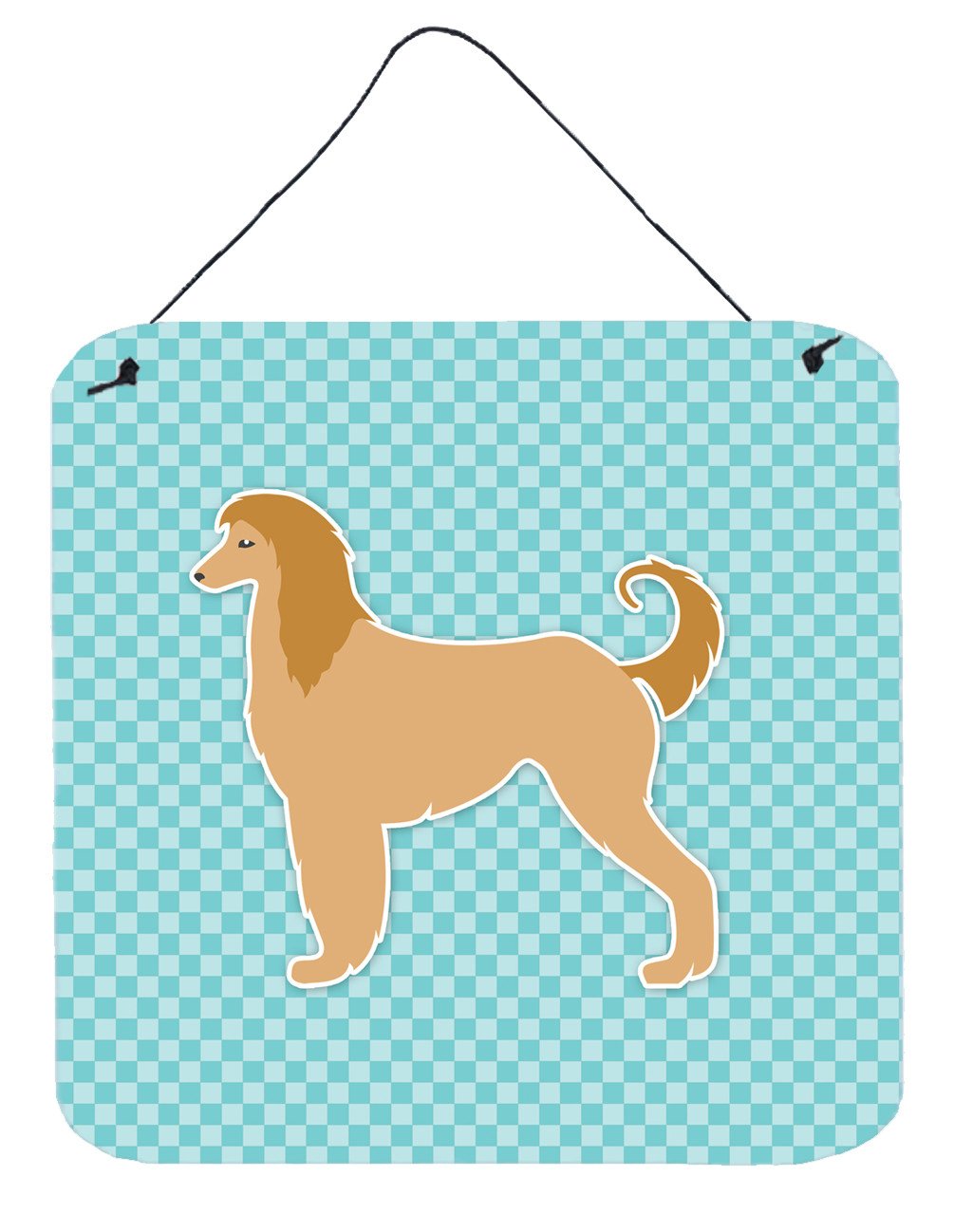 Afghan Hound  Checkerboard Blue Wall or Door Hanging Prints BB3706DS66 by Caroline&#39;s Treasures