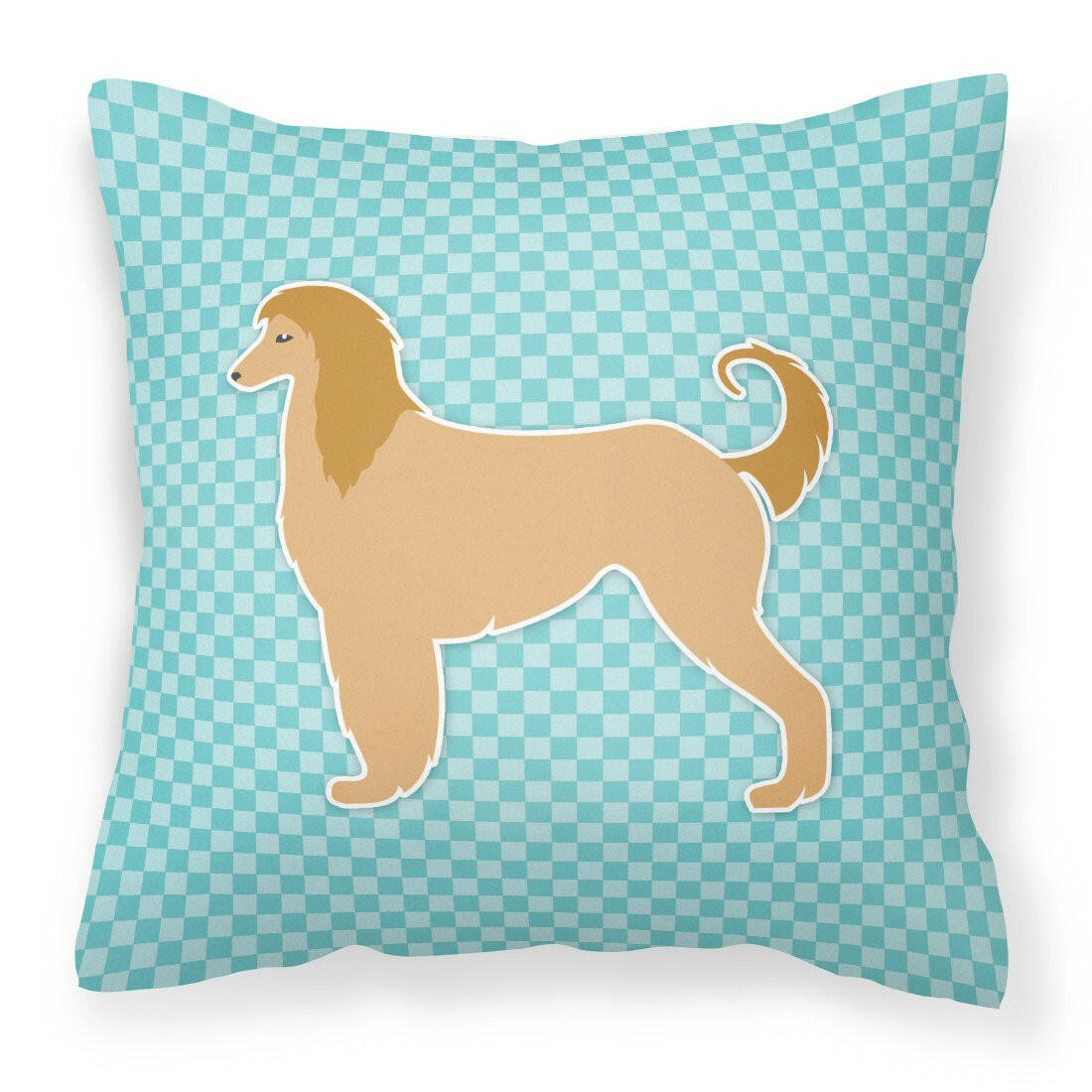 Afghan Hound  Checkerboard Blue Fabric Decorative Pillow BB3706PW1818 by Caroline&#39;s Treasures