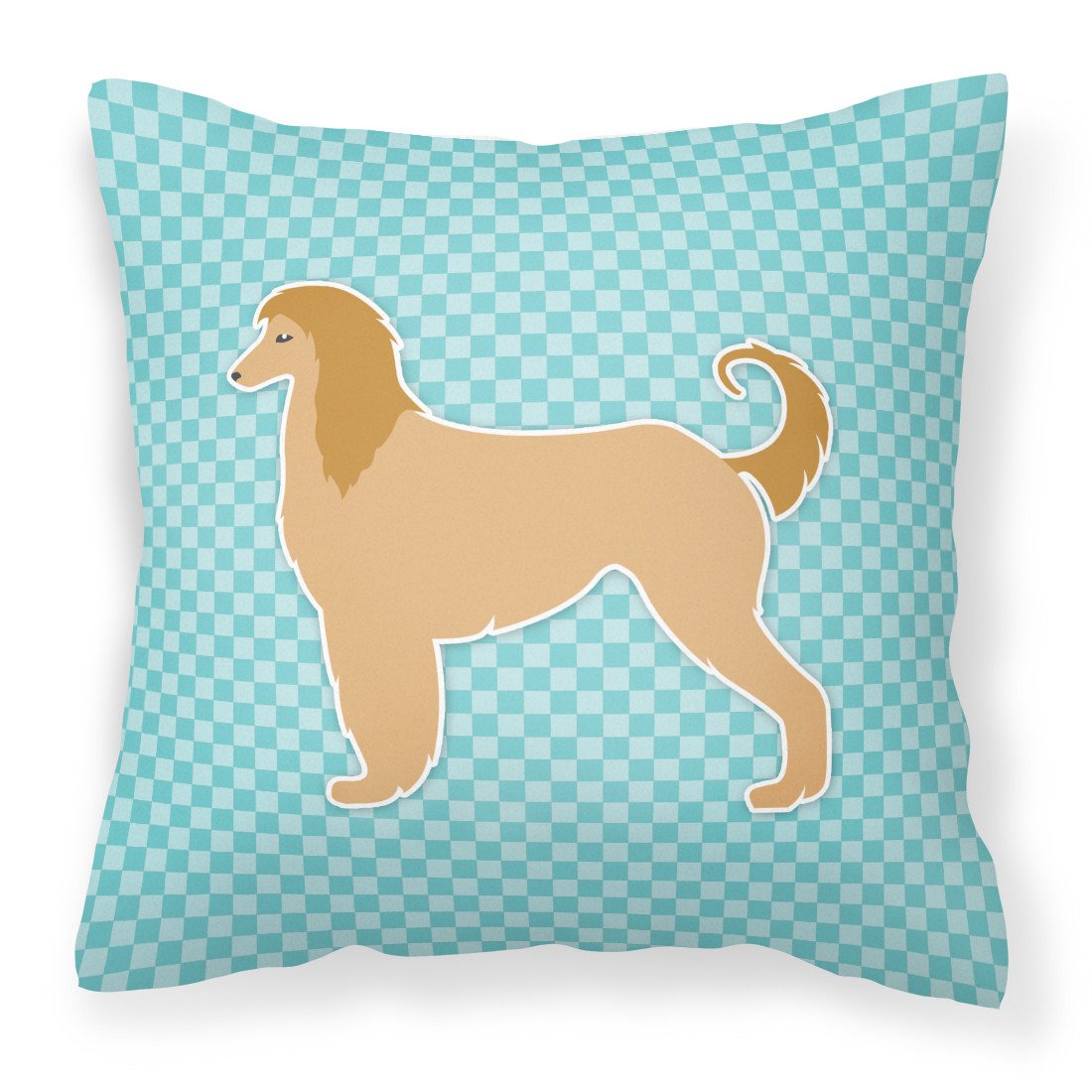 Afghan Hound  Checkerboard Blue Fabric Decorative Pillow BB3706PW1818 by Caroline's Treasures