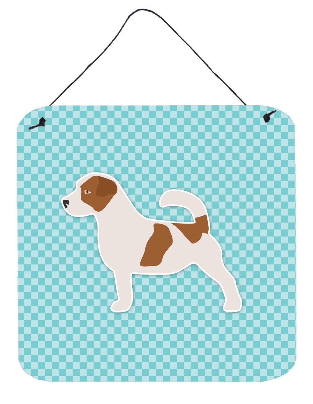 Jack Russell Terrier  Checkerboard Blue Wall or Door Hanging Prints BB3707DS66 by Caroline&#39;s Treasures