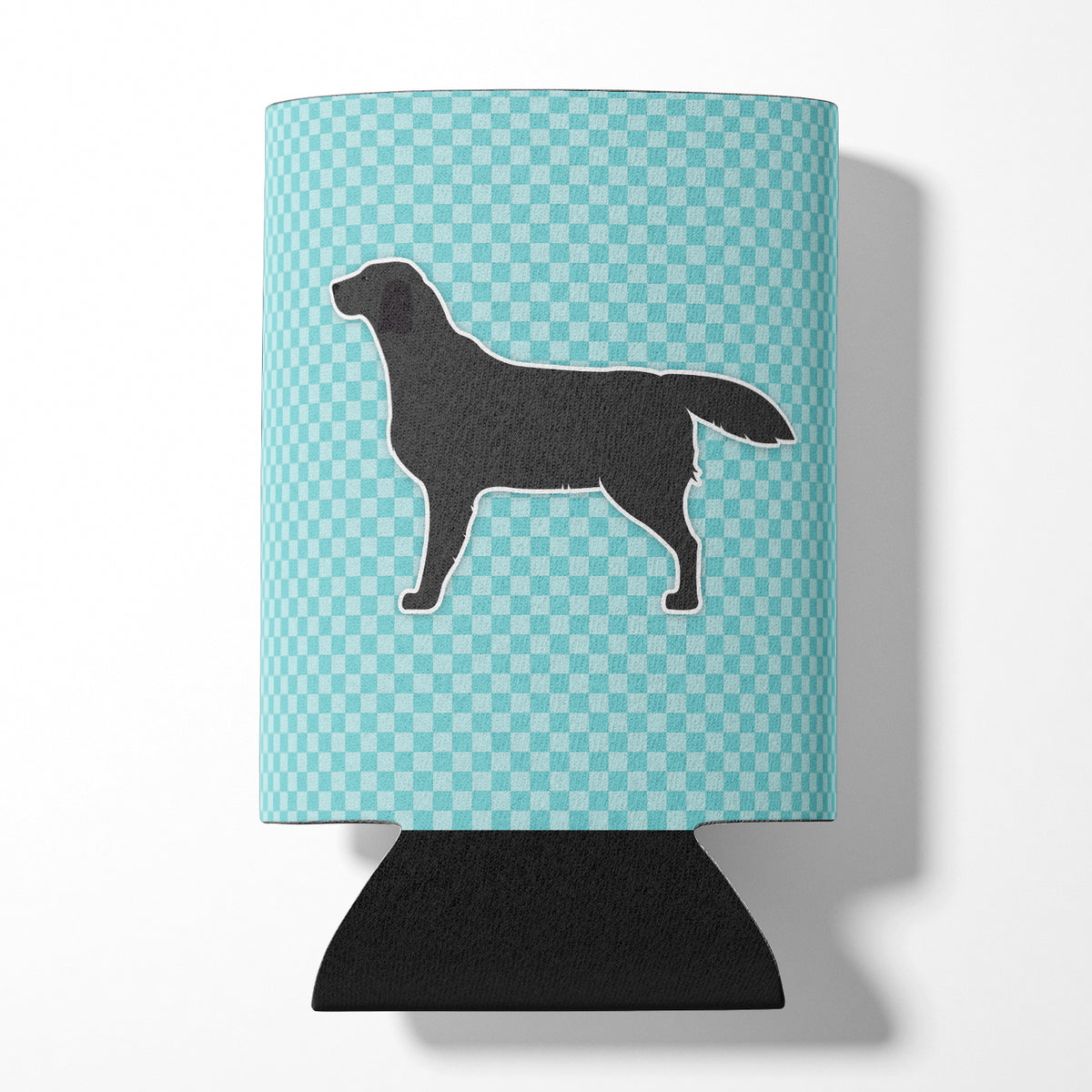 Black Labrador Retriever  Checkerboard Blue Can or Bottle Hugger BB3708CC