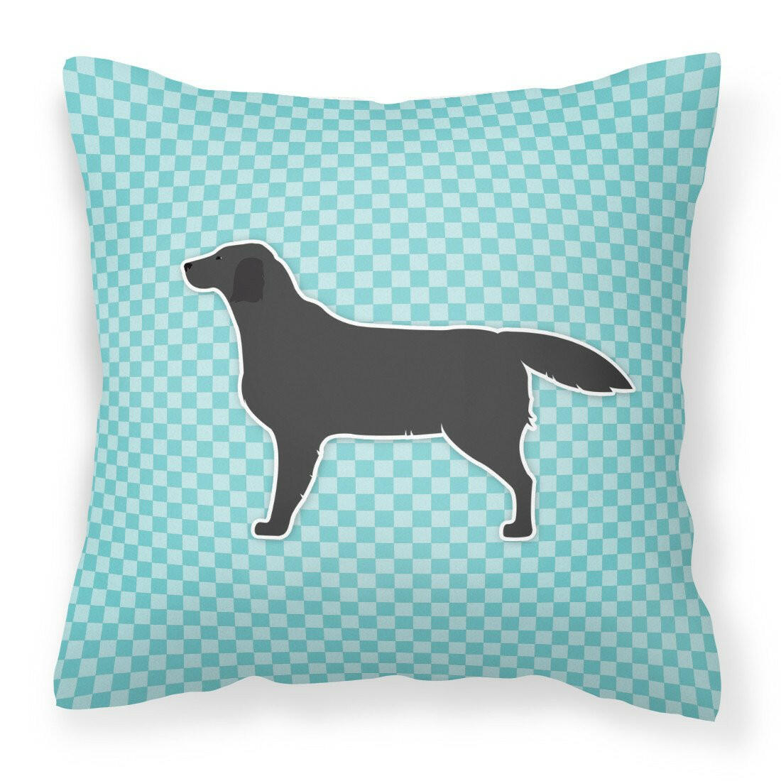 Black Labrador Retriever  Checkerboard Blue Fabric Decorative Pillow BB3708PW1818 by Caroline&#39;s Treasures
