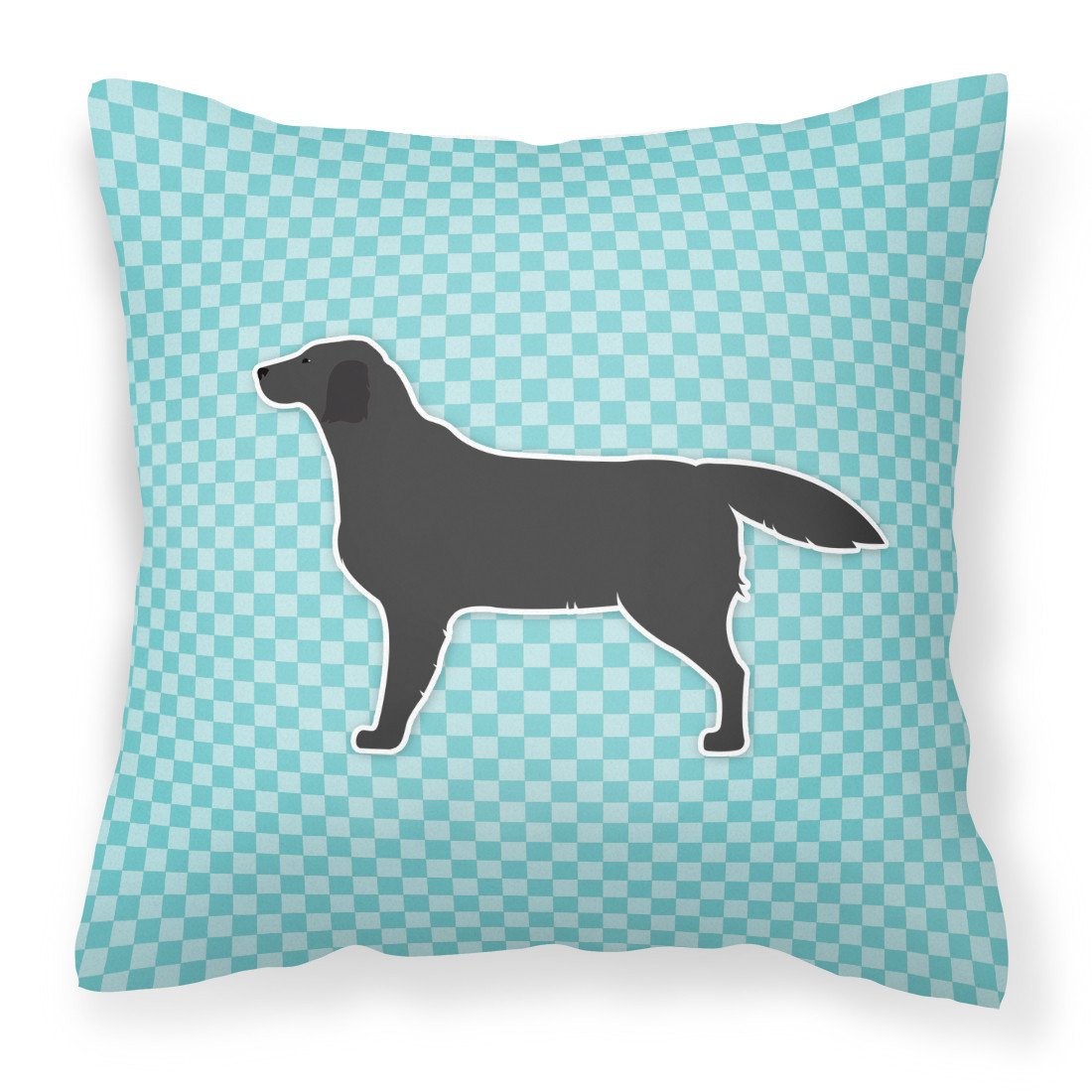 Black Labrador Retriever  Checkerboard Blue Fabric Decorative Pillow BB3708PW1818 by Caroline's Treasures