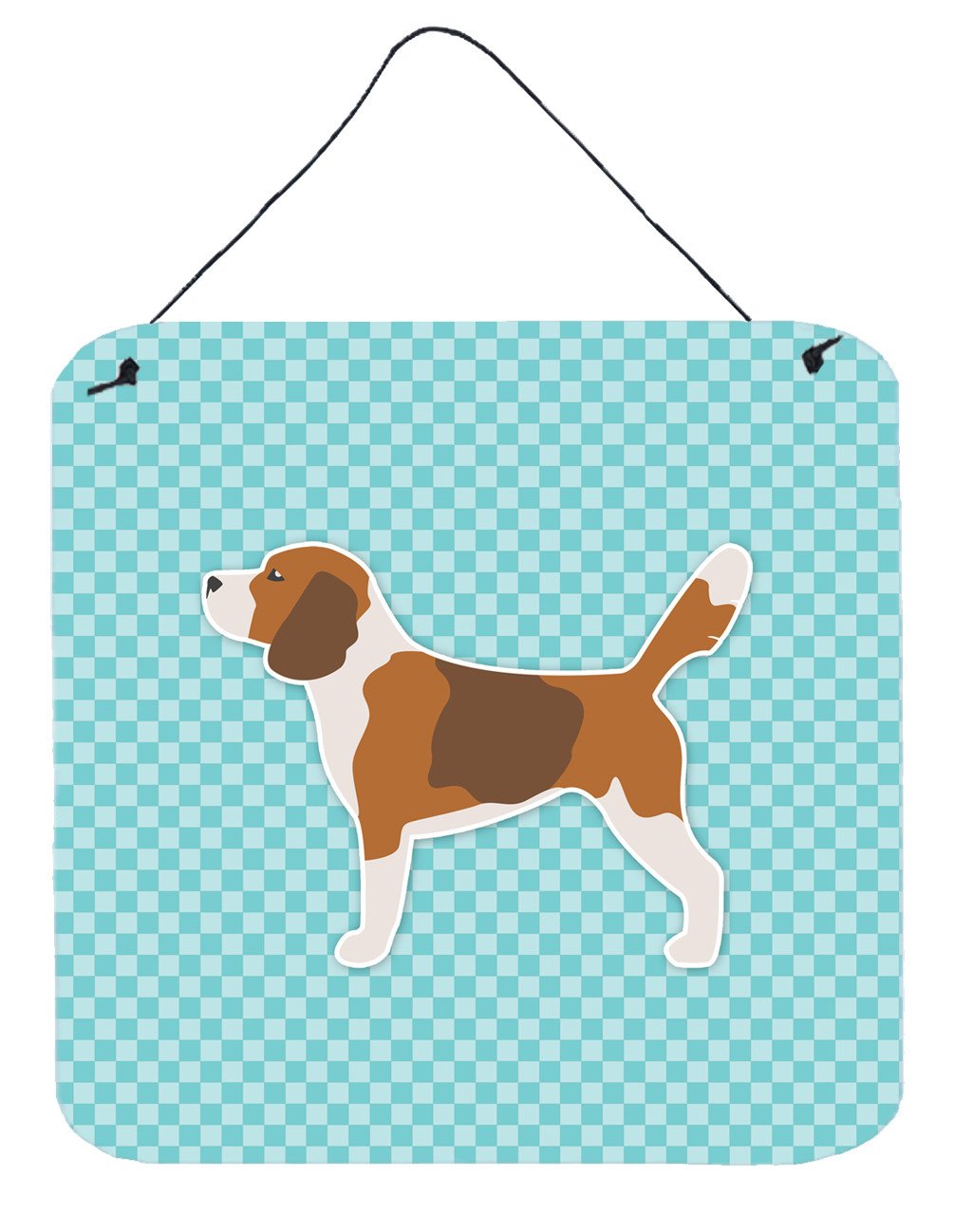 Beagle Checkerboard Blue Wall or Door Hanging Prints BB3710DS66 by Caroline&#39;s Treasures