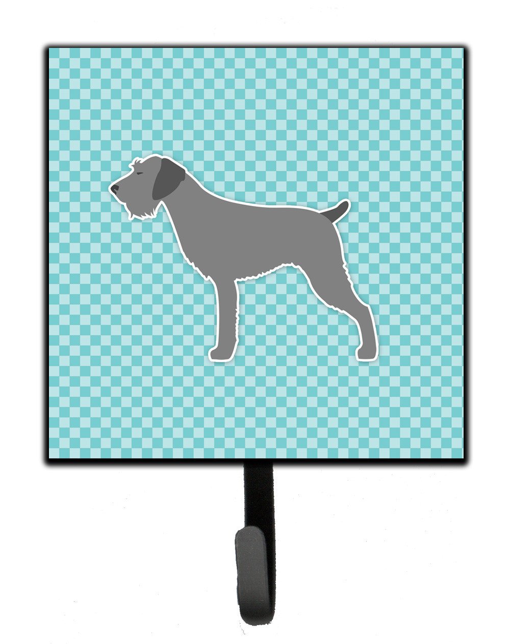 German Wirehaired Pointer Checkerboard Blue Leash or Key Holder BB3711SH4 by Caroline&#39;s Treasures