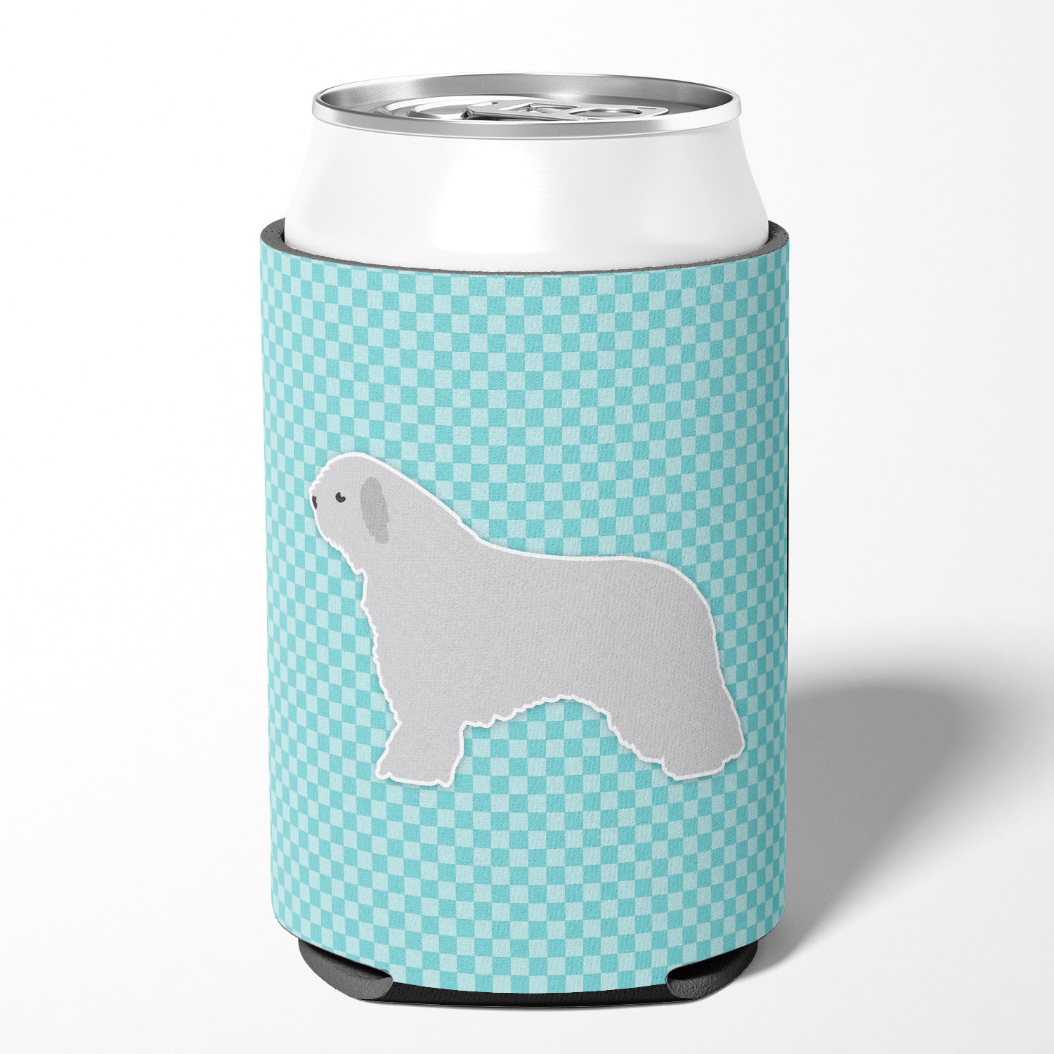 Spanish Water Dog Checkerboard Blue Can or Bottle Hugger BB3715CC  the-store.com.